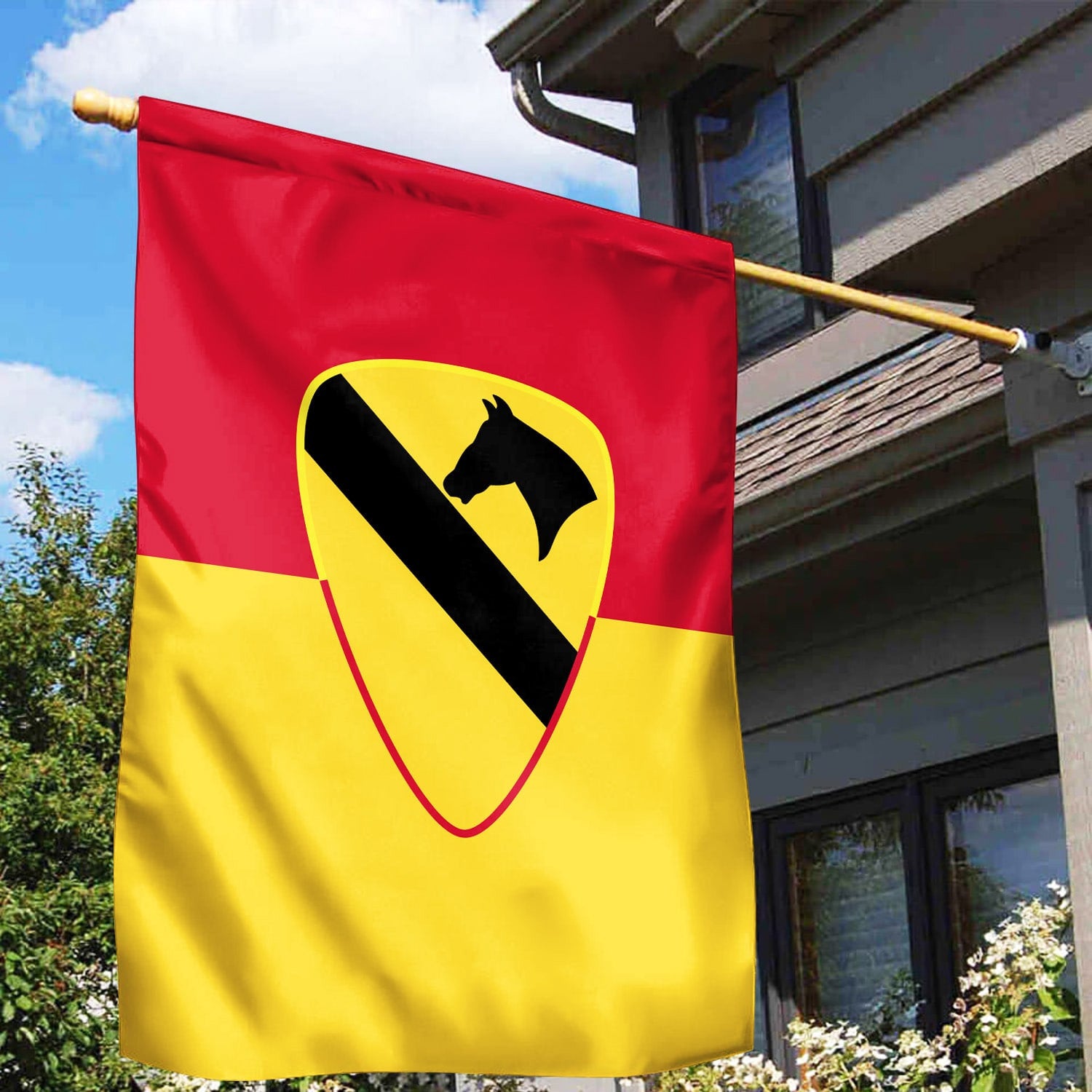 US Army 1st Cavalry Division Veteran Personalized American Flag, Gift For US Military Veteran, US Veteran Grommet Flag, Garden Flag, House Flag