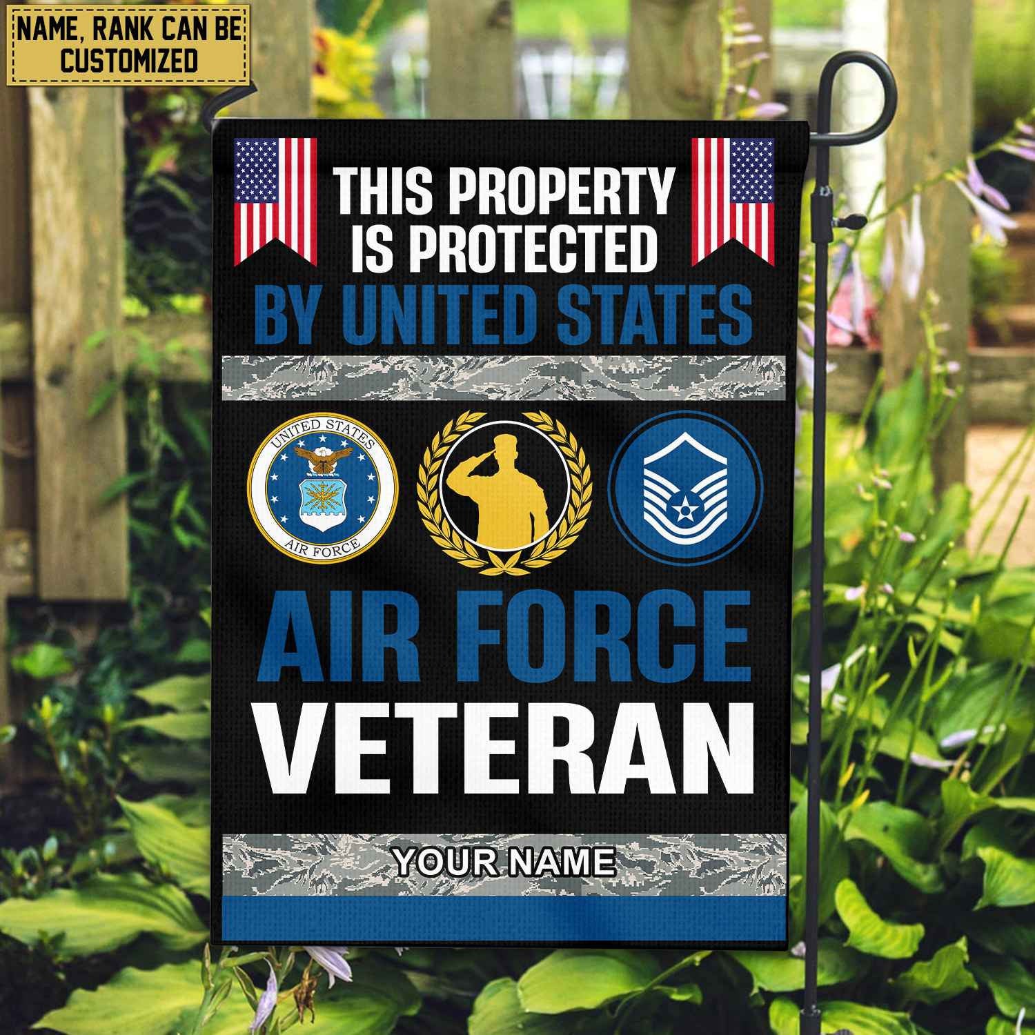USAF Veteran Personalized American Flag, Gift For Air Force Veteran, US Veteran Grommet Flag, Garden Flag, House Flag
