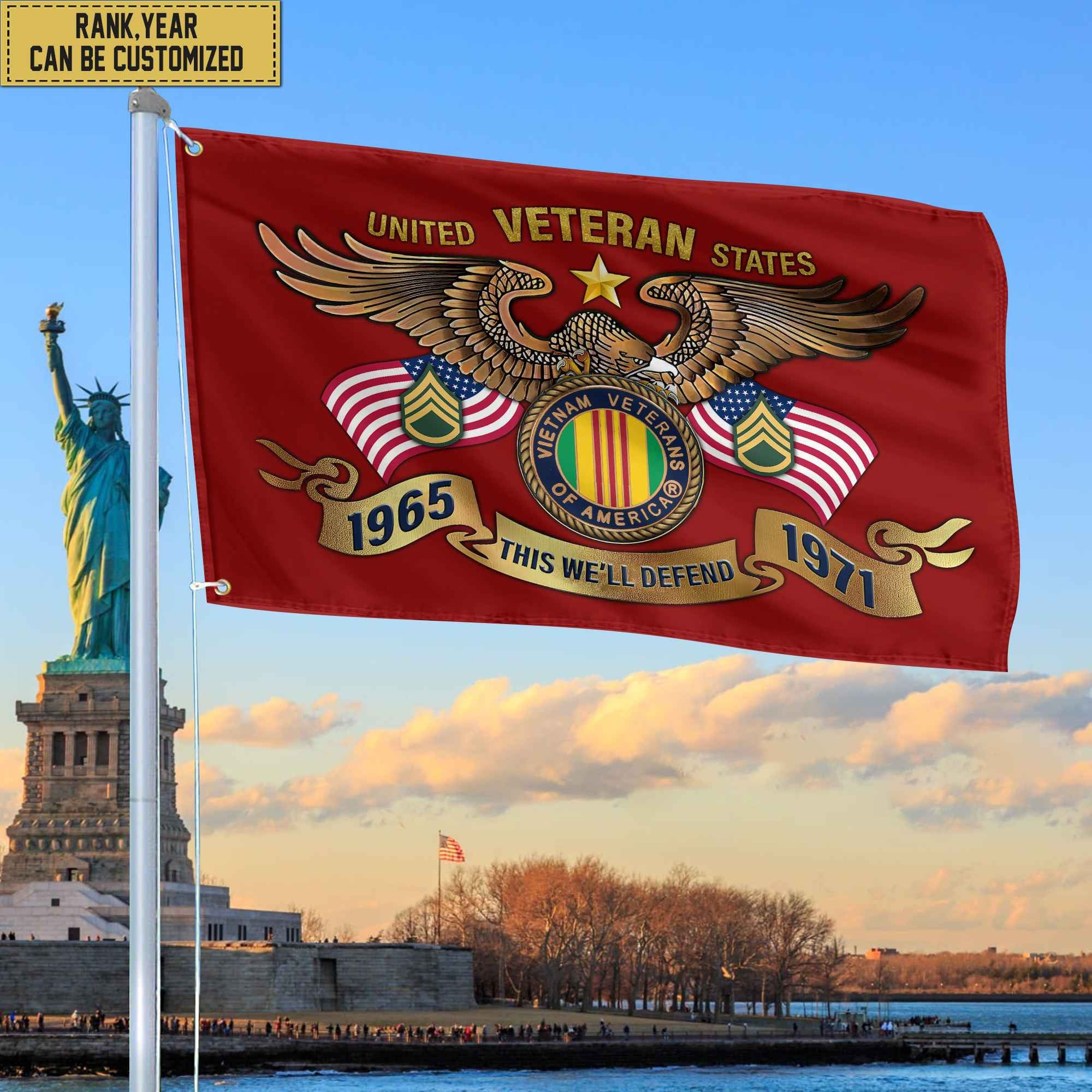 Premium Personalized Vietnam Veteran Grommet Flag, Gift For Vietnam Veteran, Gift For Veterans Day, Memorial Day, Father's Day
