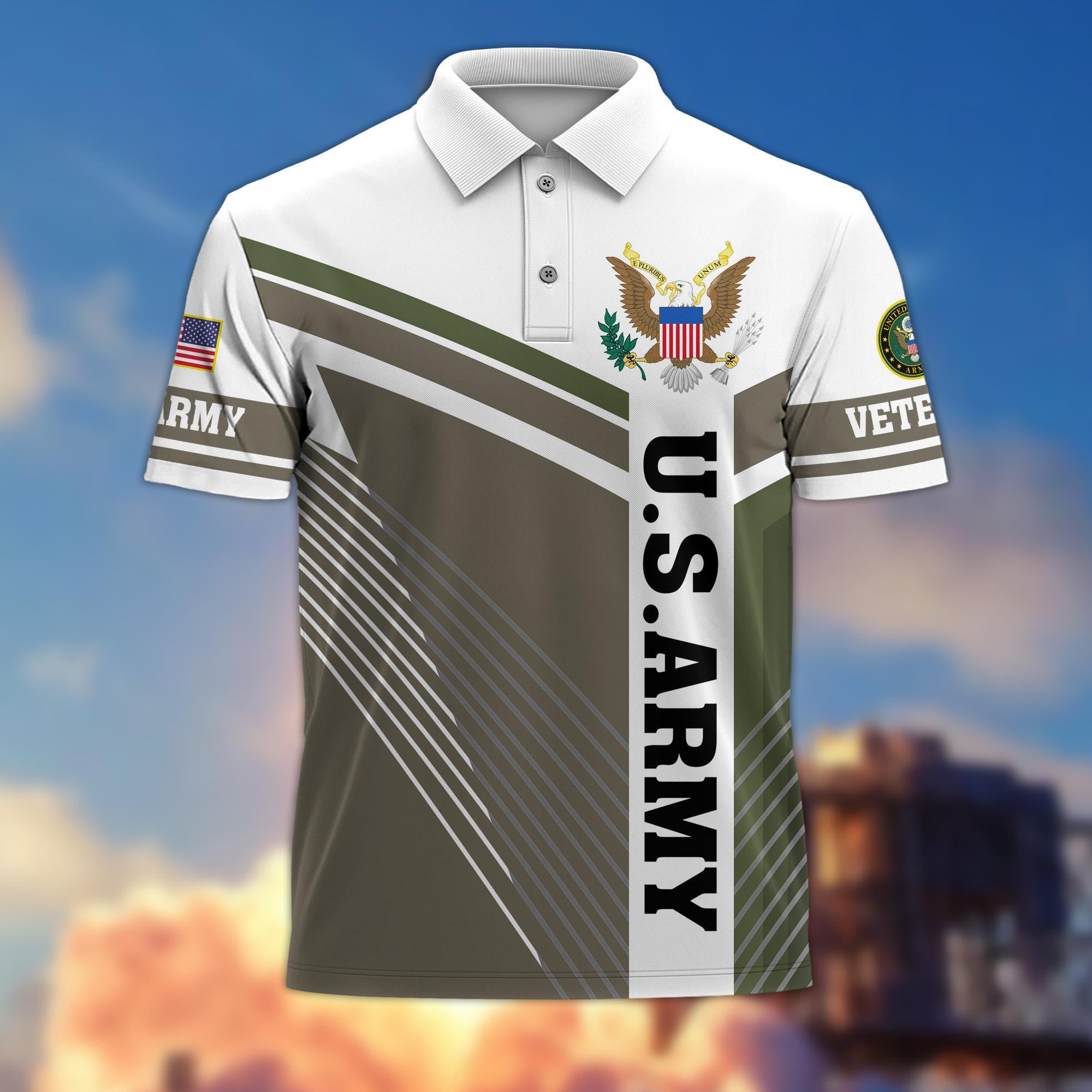 Premium US Veterans Polo Shirt, Gift For Army Veteran, Navy Veteran, Marine Veteran, Air Force Veteran, Coast Guard Veteran, Vietnam Veteran, Gift For Veterans Day, Father's Day, Independence Day