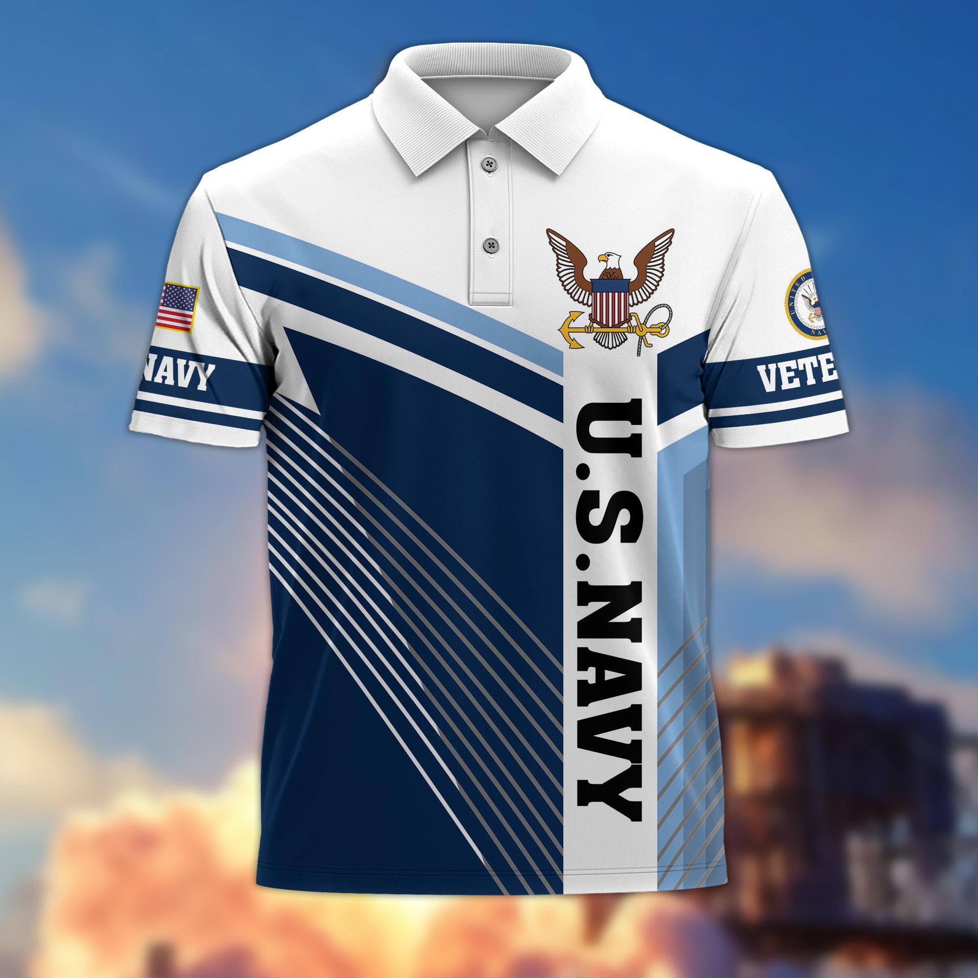 Premium US Veterans Polo Shirt, Gift For Army Veteran, Navy Veteran, Marine Veteran, Air Force Veteran, Coast Guard Veteran, Vietnam Veteran, Gift For Veterans Day, Father's Day, Independence Day