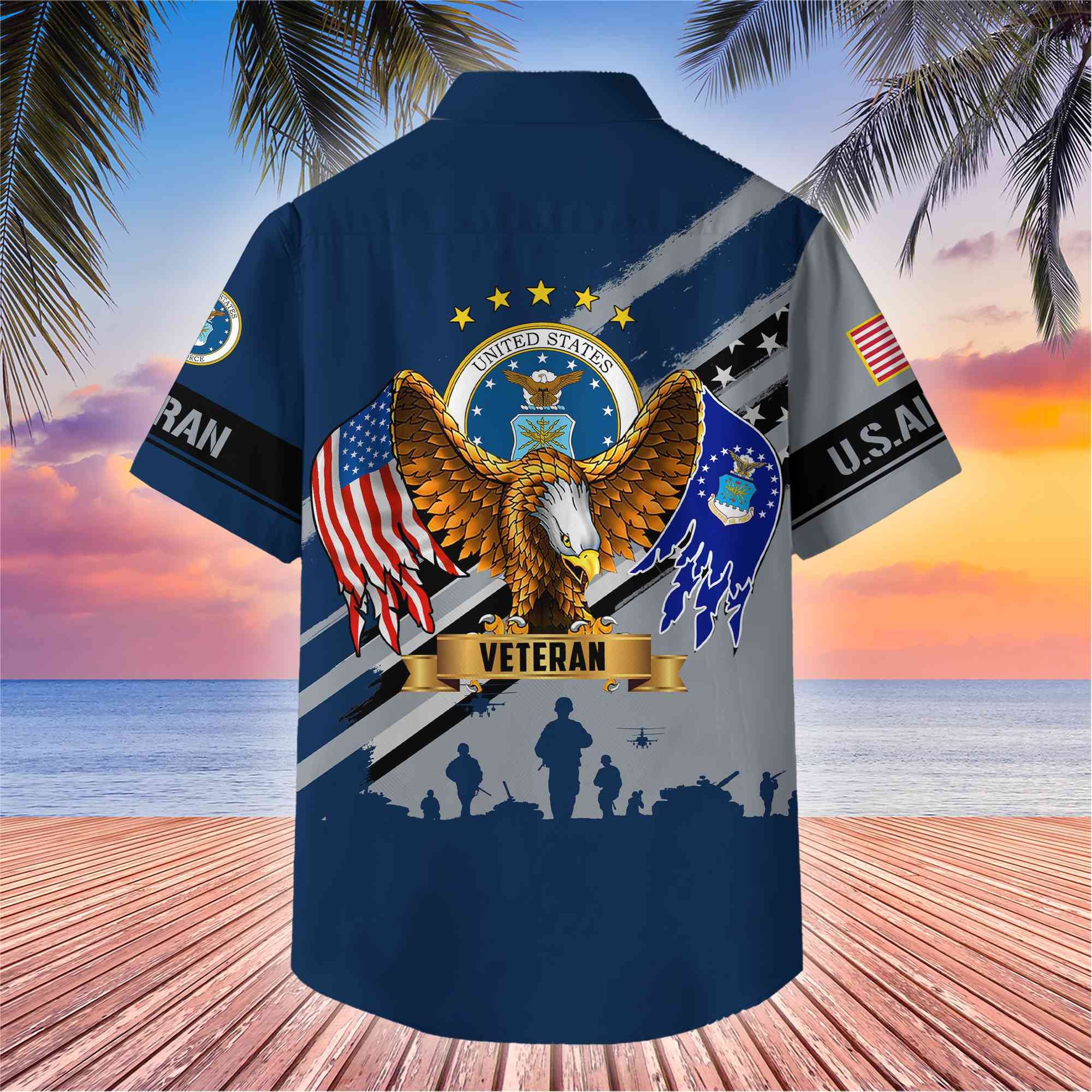 Premium US Veterans Hawaii Shirt, Gifts For Dad, For Husband Veteran