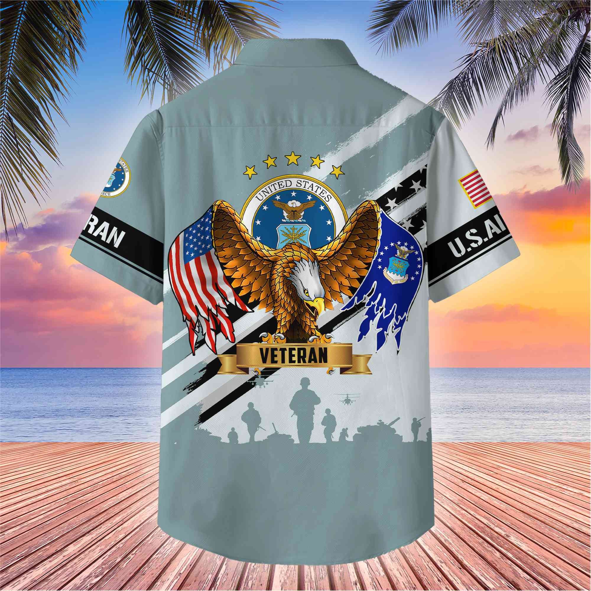 Premium US Veterans Hawaii Shirt, Gifts For Dad, For Husband Veteran