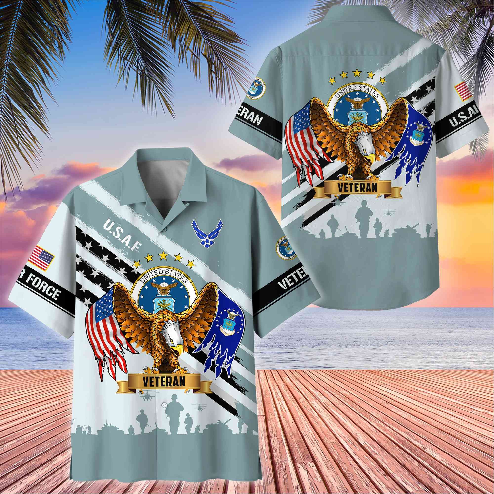 Premium US Veterans Hawaii Shirt, Gifts For Dad, For Husband Veteran