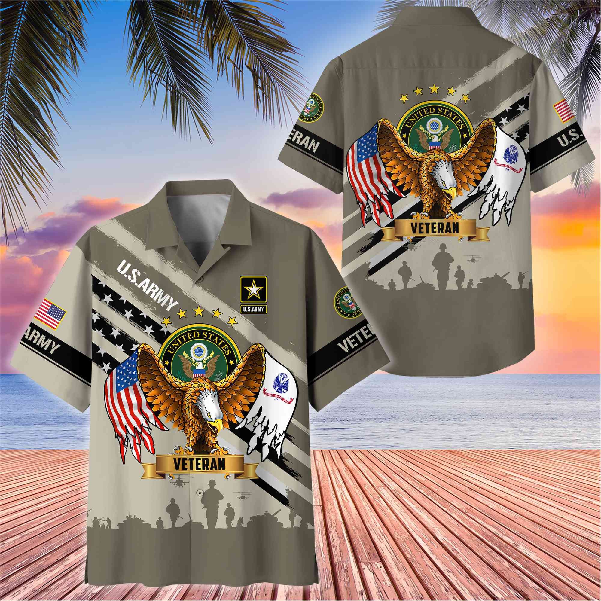 Premium US Veterans Hawaii Shirt, Gifts For Dad, For Husband Veteran