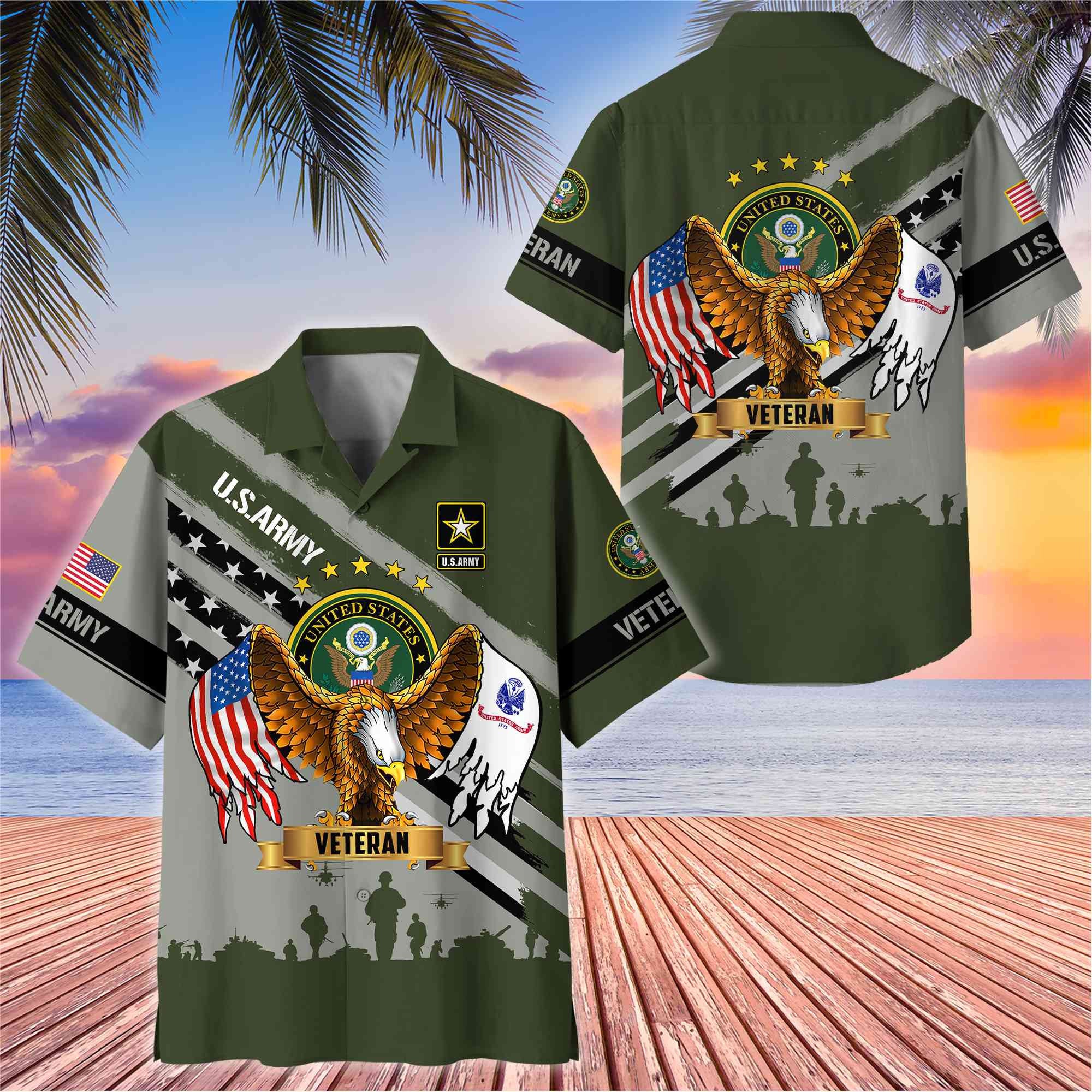 Premium US Veterans Hawaii Shirt, Gifts For Dad, For Husband Veteran