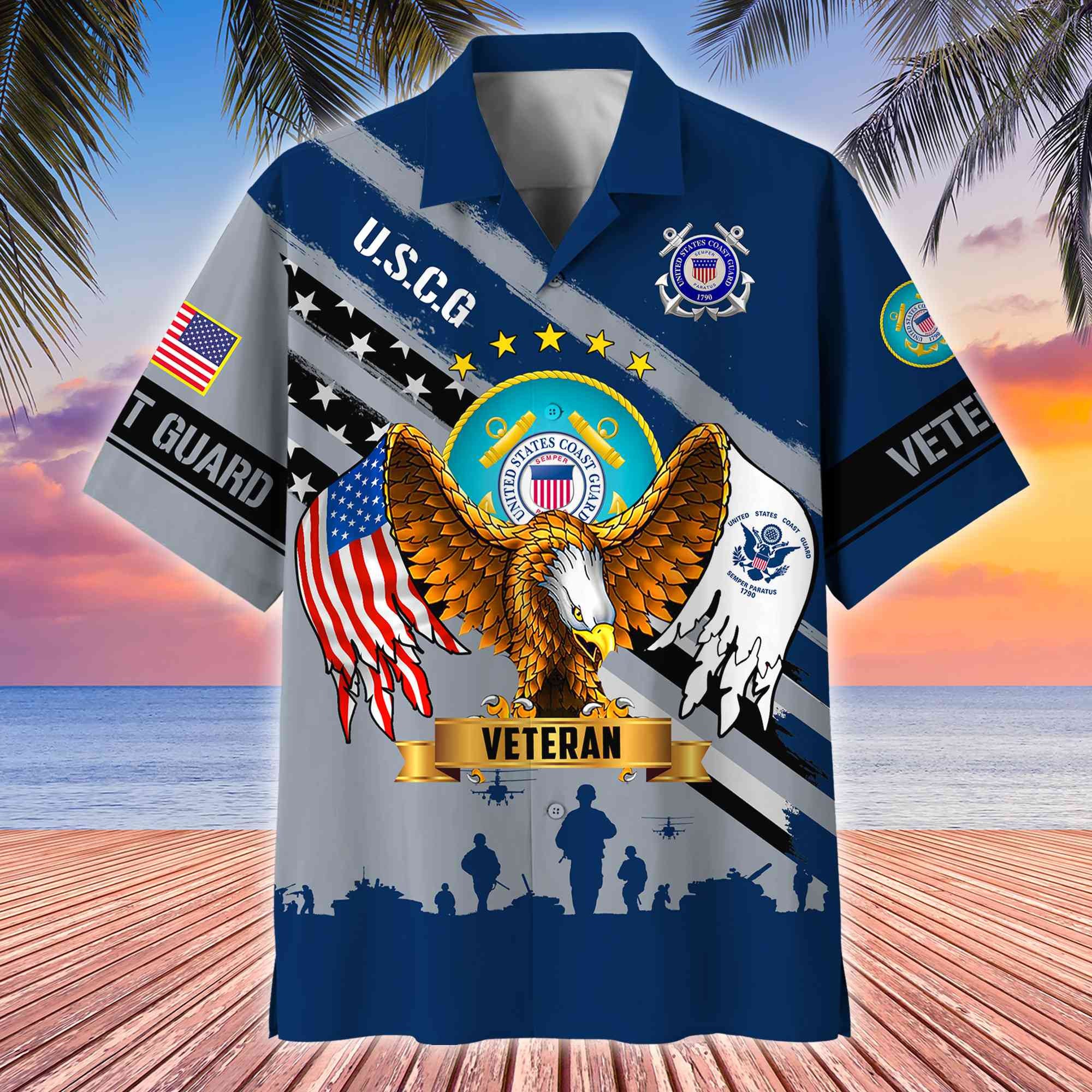 Premium US Veterans Hawaii Shirt, Gifts For Dad, For Husband Veteran