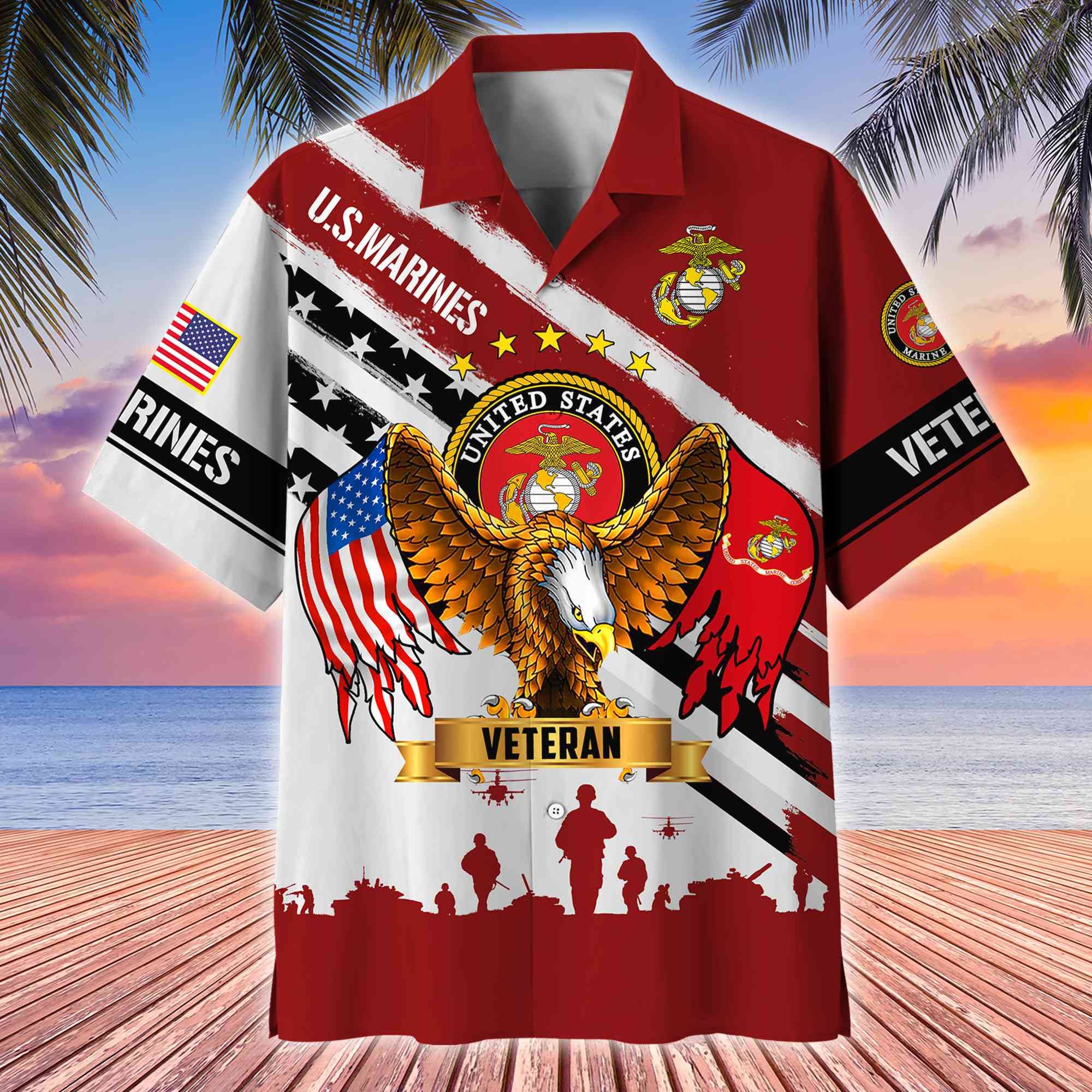 Premium US Veterans Hawaii Shirt, Gifts For Dad, For Husband Veteran