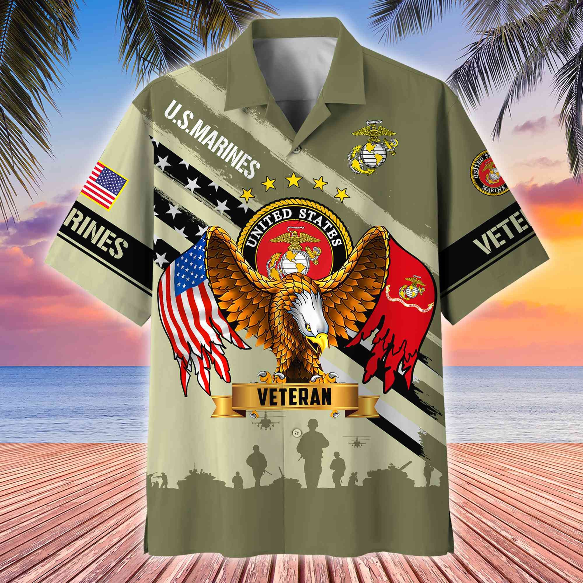 Premium US Veterans Hawaii Shirt, Gifts For Dad, For Husband Veteran