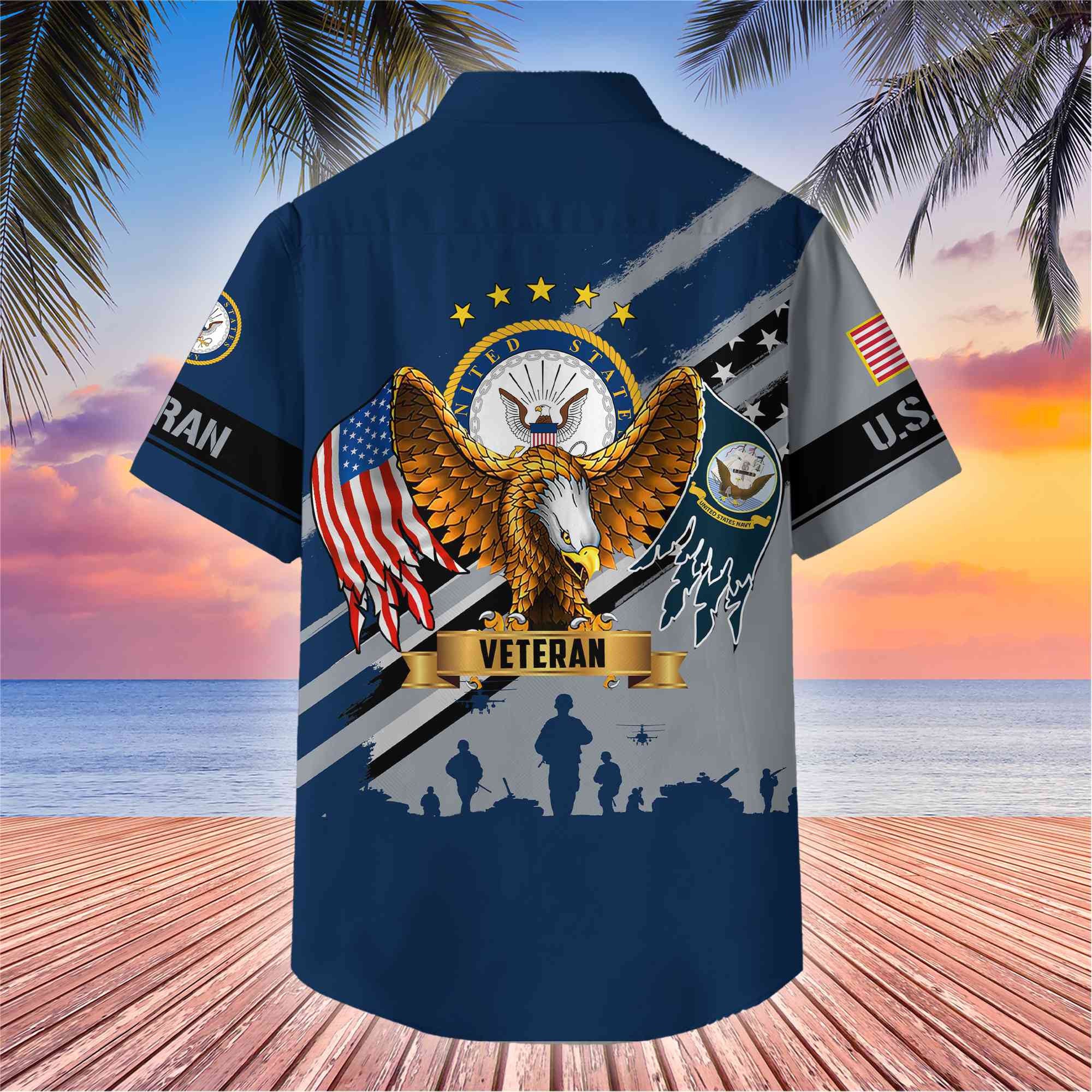 Premium US Veterans Hawaii Shirt, Gifts For Dad, For Husband Veteran