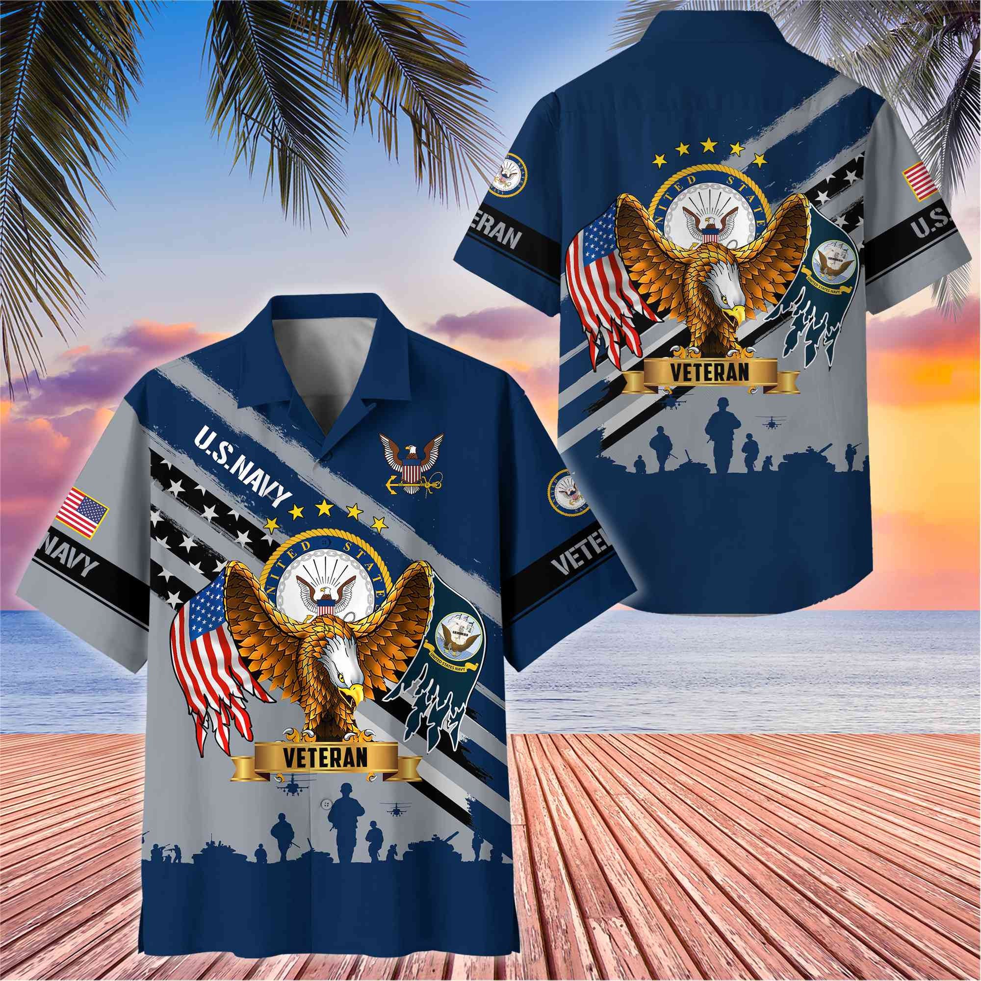 Premium US Veterans Hawaii Shirt, Gifts For Dad, For Husband Veteran
