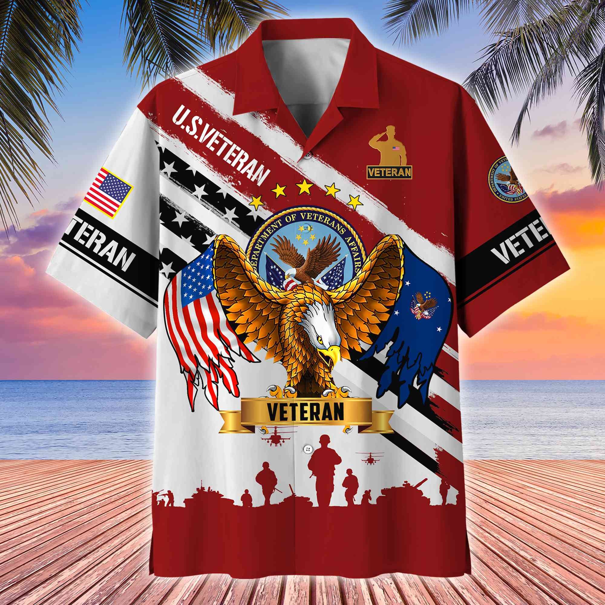 Premium US Veterans Hawaii Shirt, Gifts For Dad, For Husband Veteran