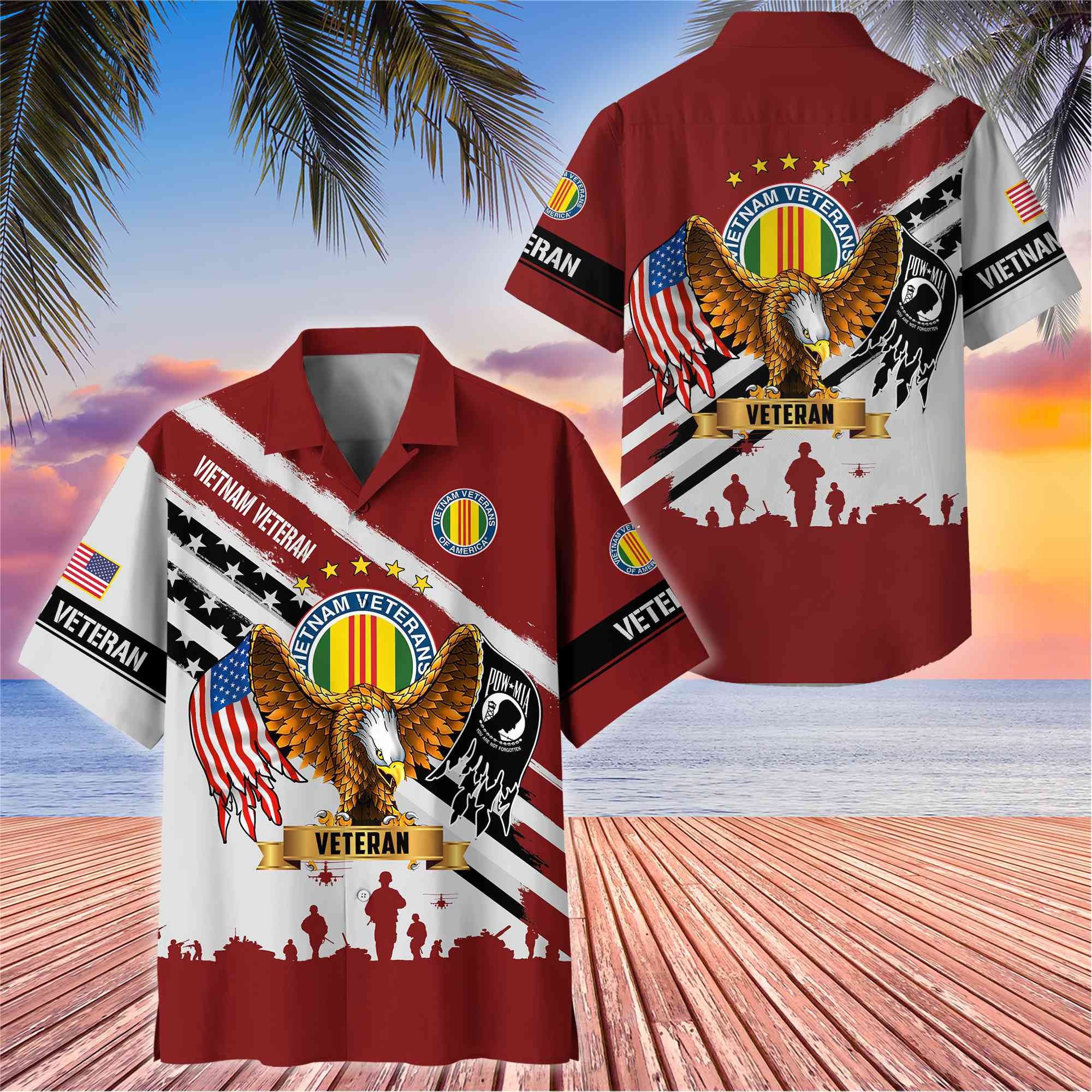 Premium US Veterans Hawaii Shirt, Gifts For Dad, For Husband Veteran