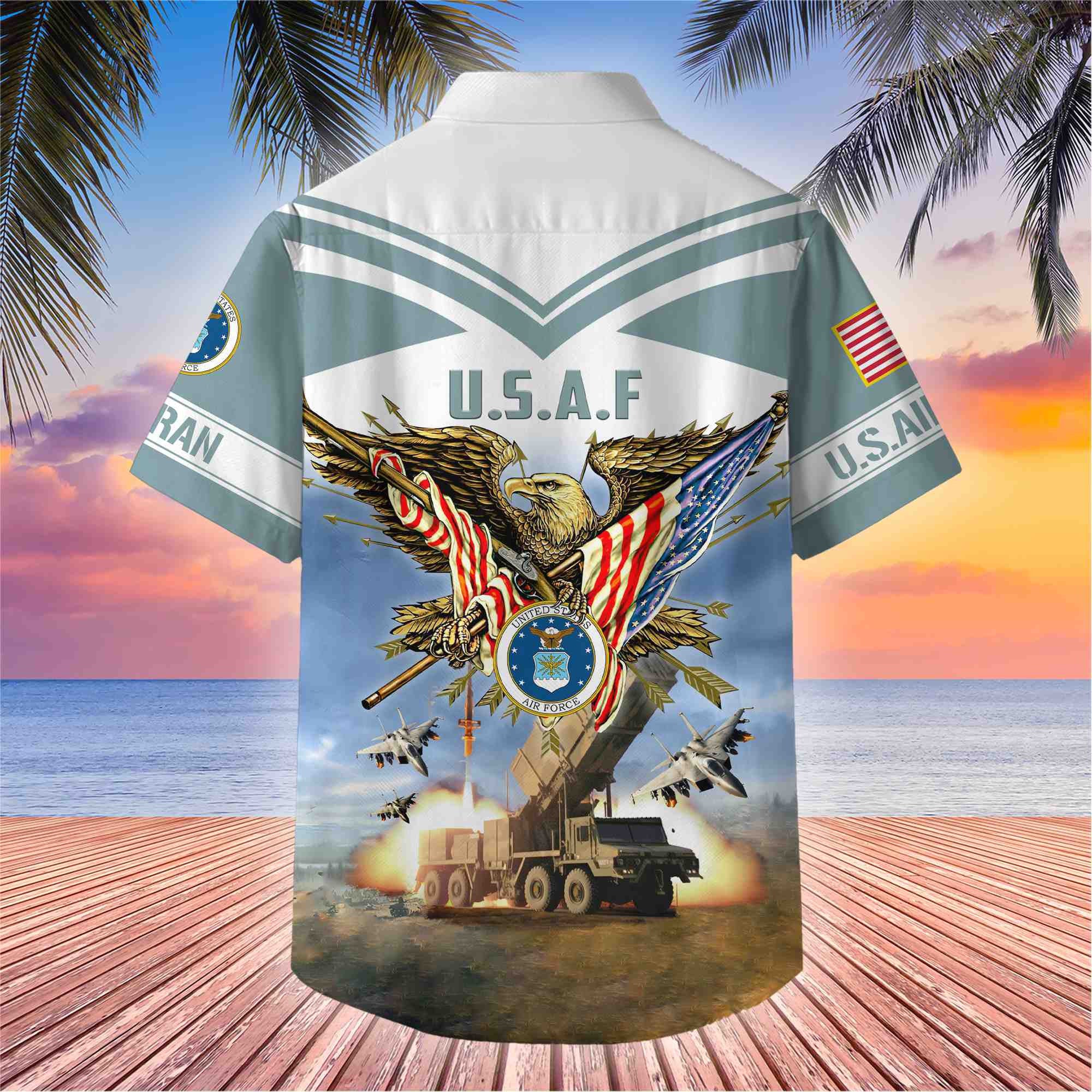 Premium American Pride US Veterans Hawaii Shirt, Gifts For Dad For Husband Veteran