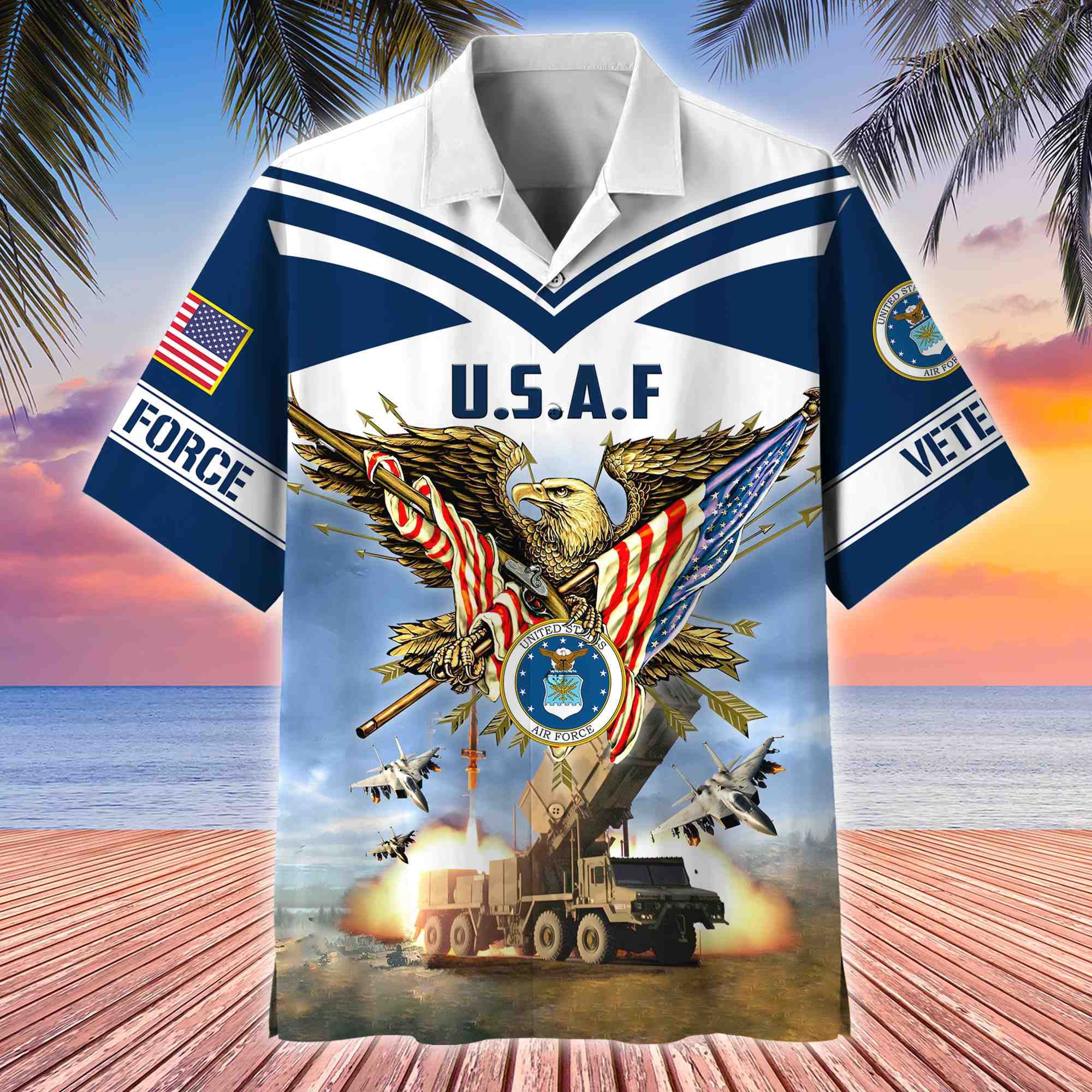 Premium American Pride US Veterans Hawaii Shirt, Gifts For Dad For Husband Veteran