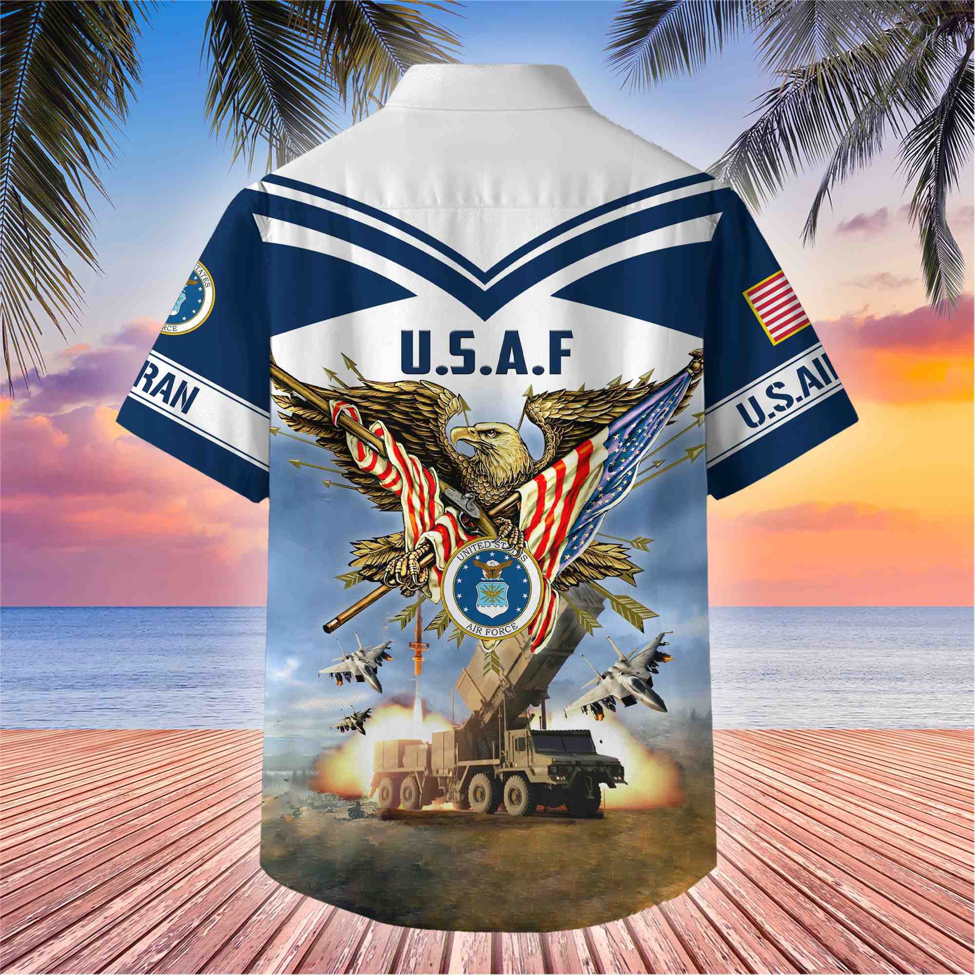 Premium American Pride US Veterans Hawaii Shirt, Gifts For Dad For Husband Veteran