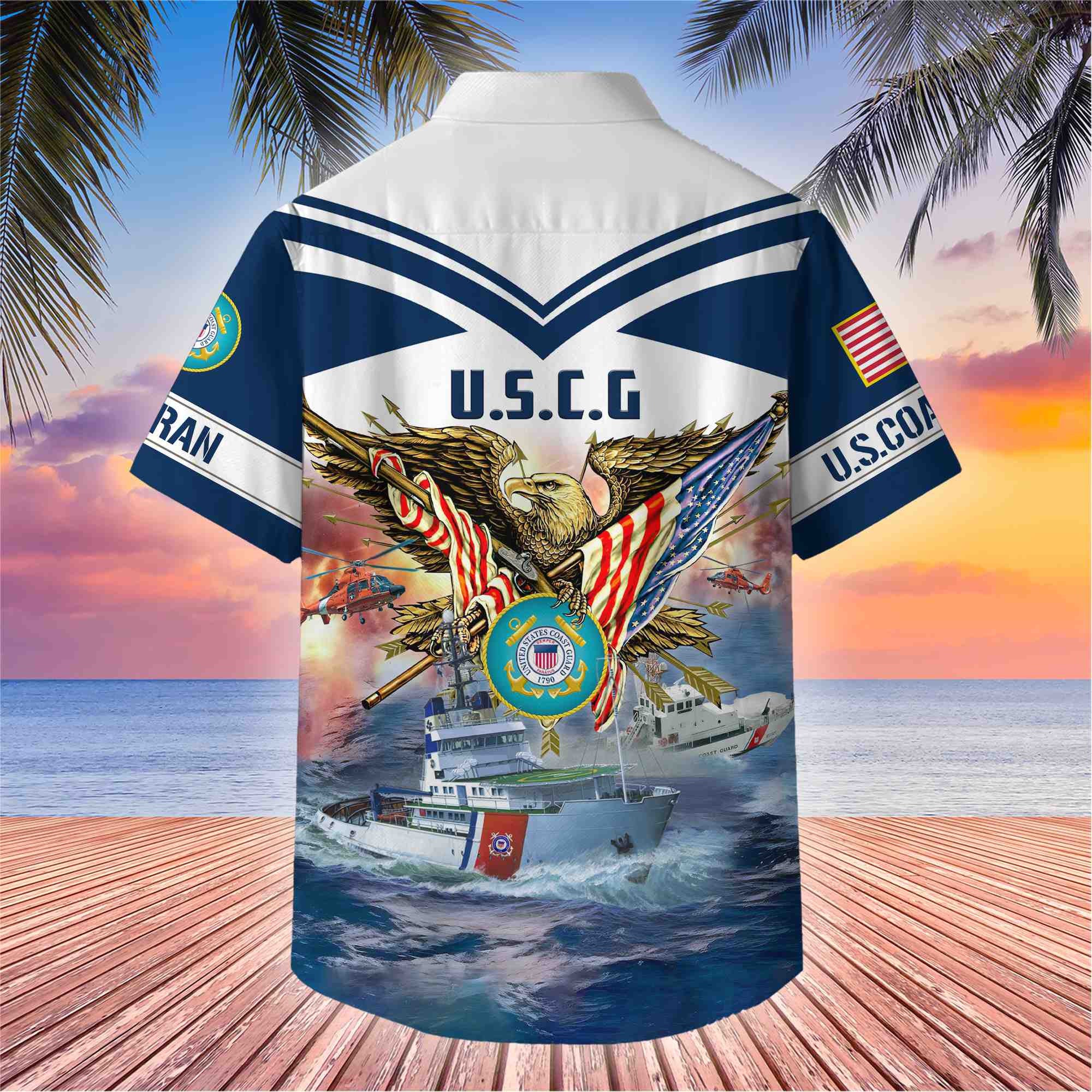 Premium American Pride US Veterans Hawaii Shirt, Gifts For Dad For Husband Veteran
