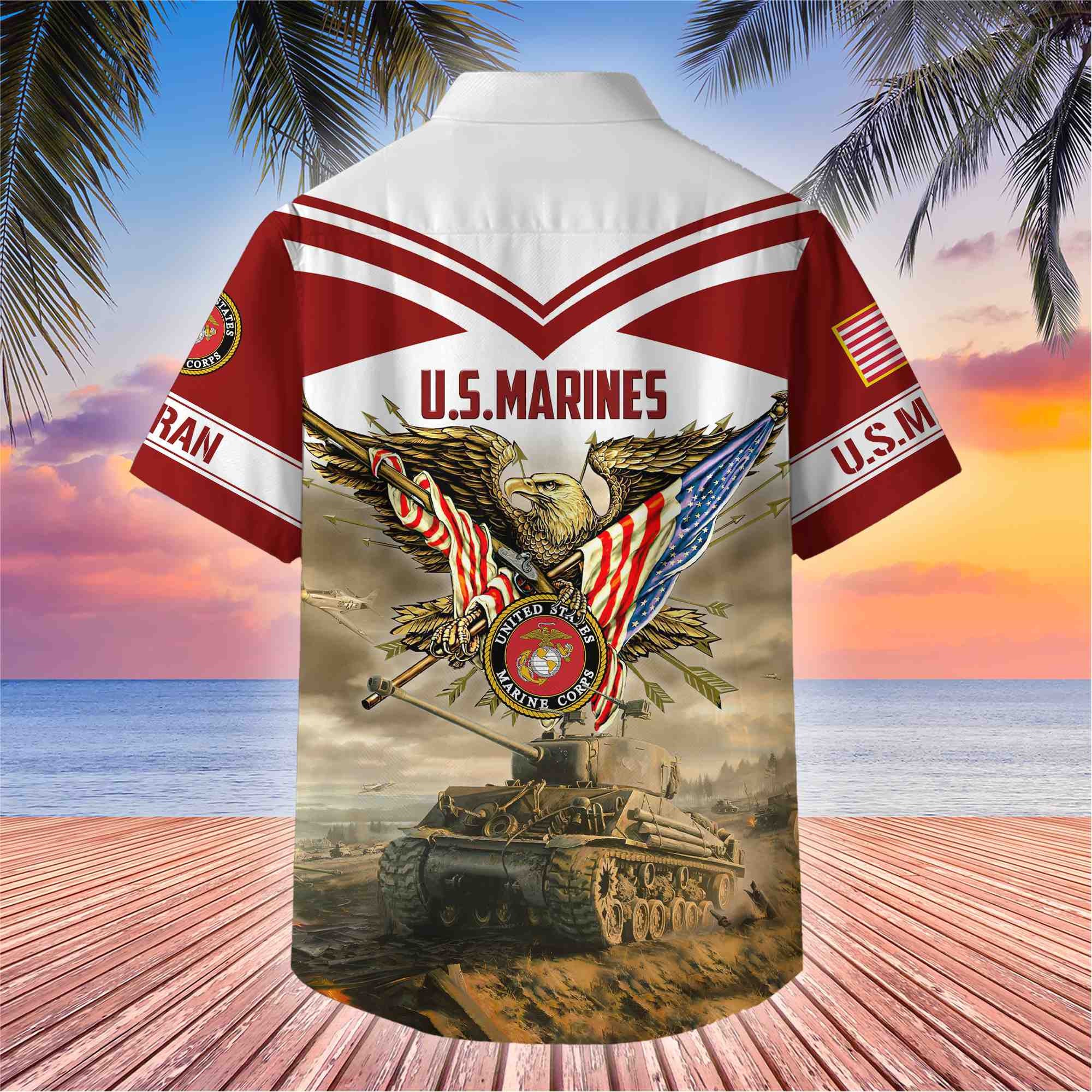 Premium American Pride US Veterans Hawaii Shirt, Gifts For Dad For Husband Veteran