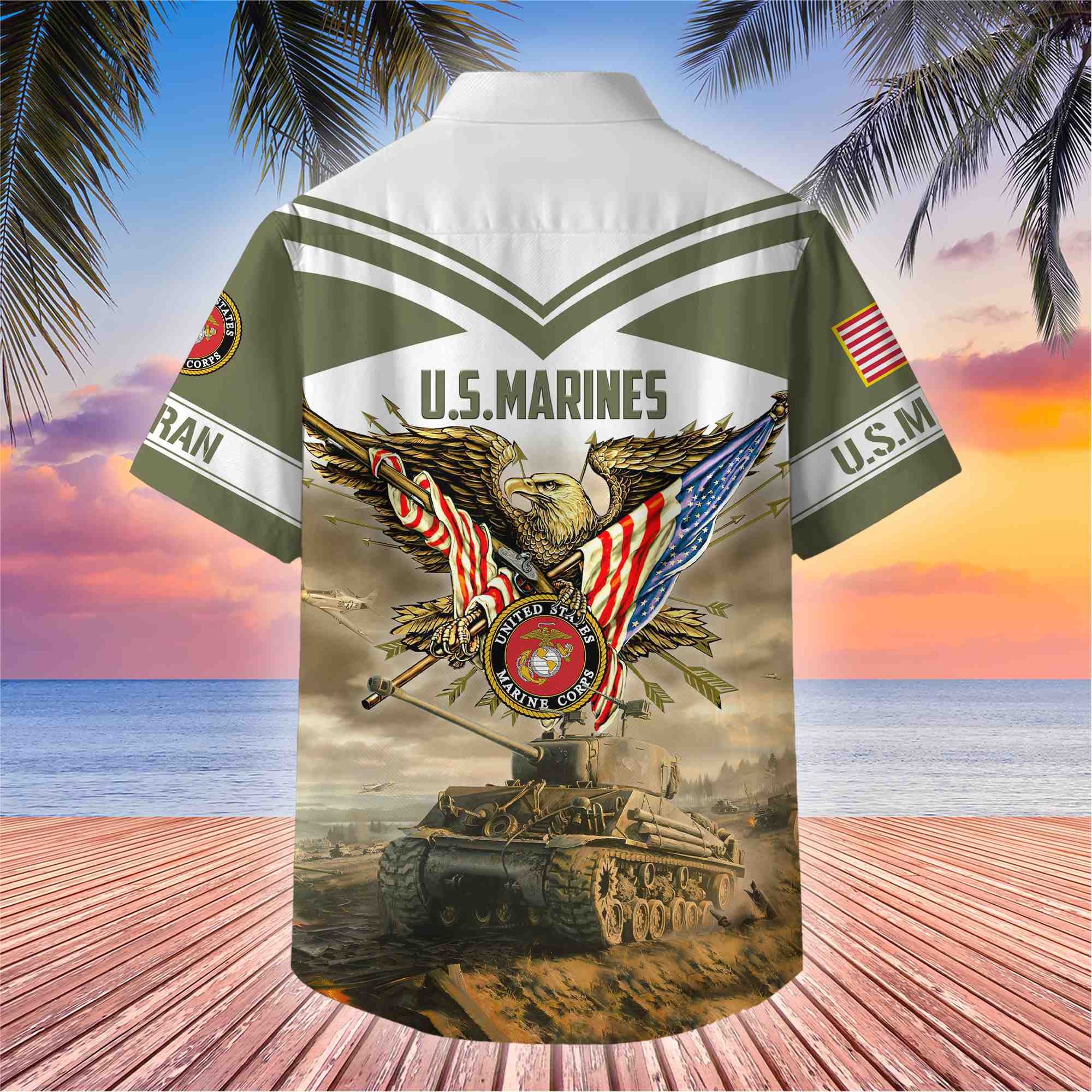 Premium American Pride US Veterans Hawaii Shirt, Gifts For Dad For Husband Veteran