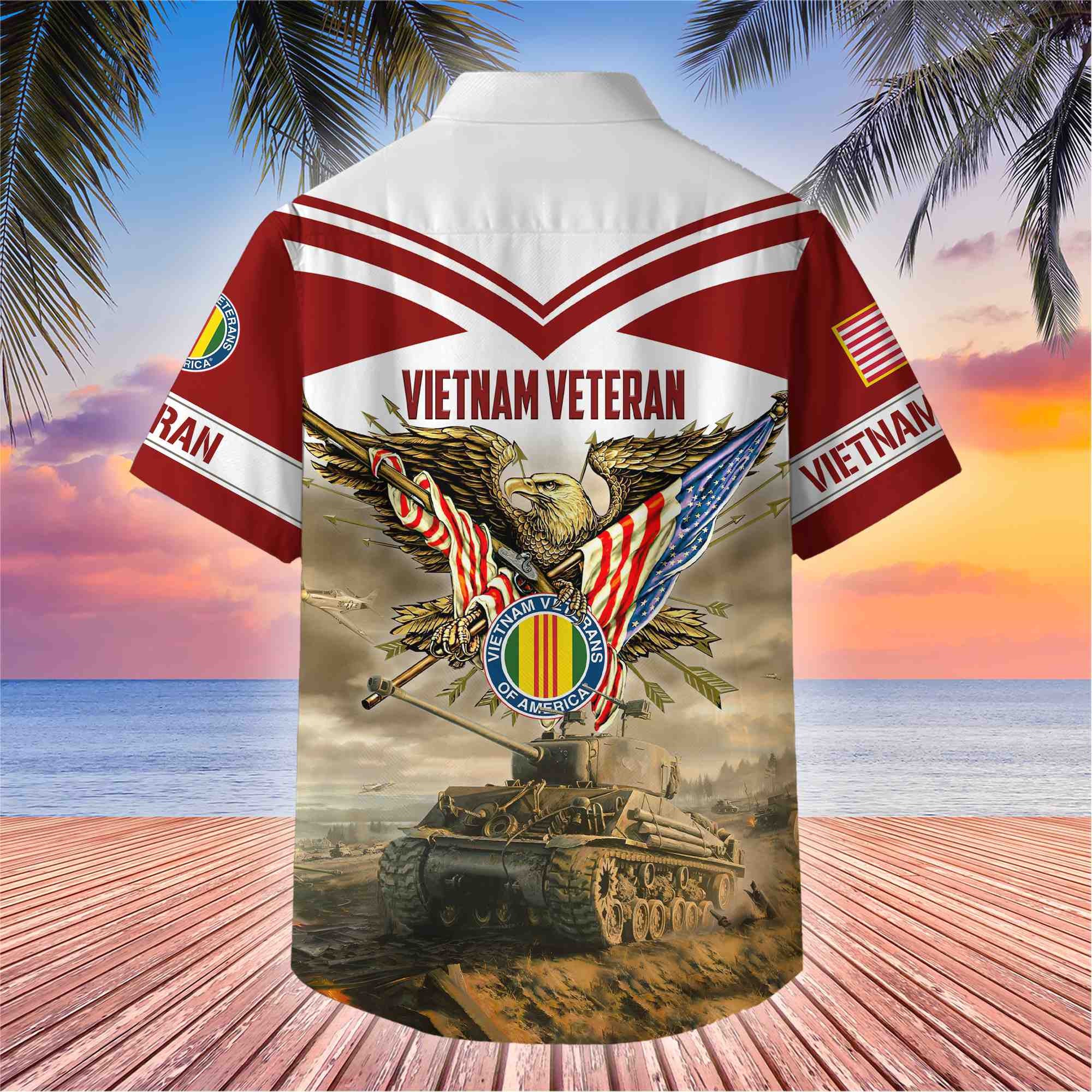 Premium American Pride US Veterans Hawaii Shirt, Gifts For Dad For Husband Veteran