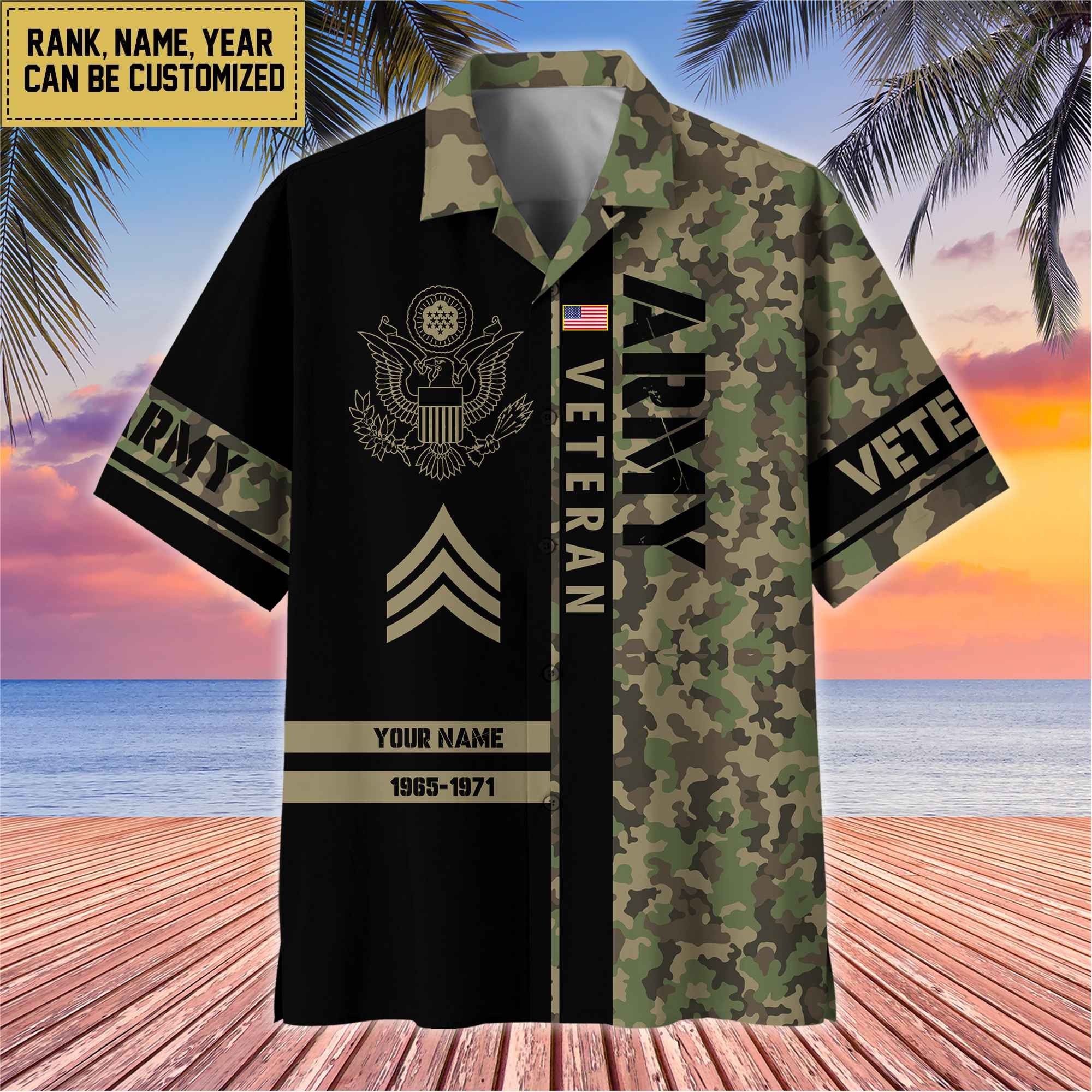 Premium Personalized US Veterans Hawaii Shirt, Gifts For Dad, For Husband Veteran