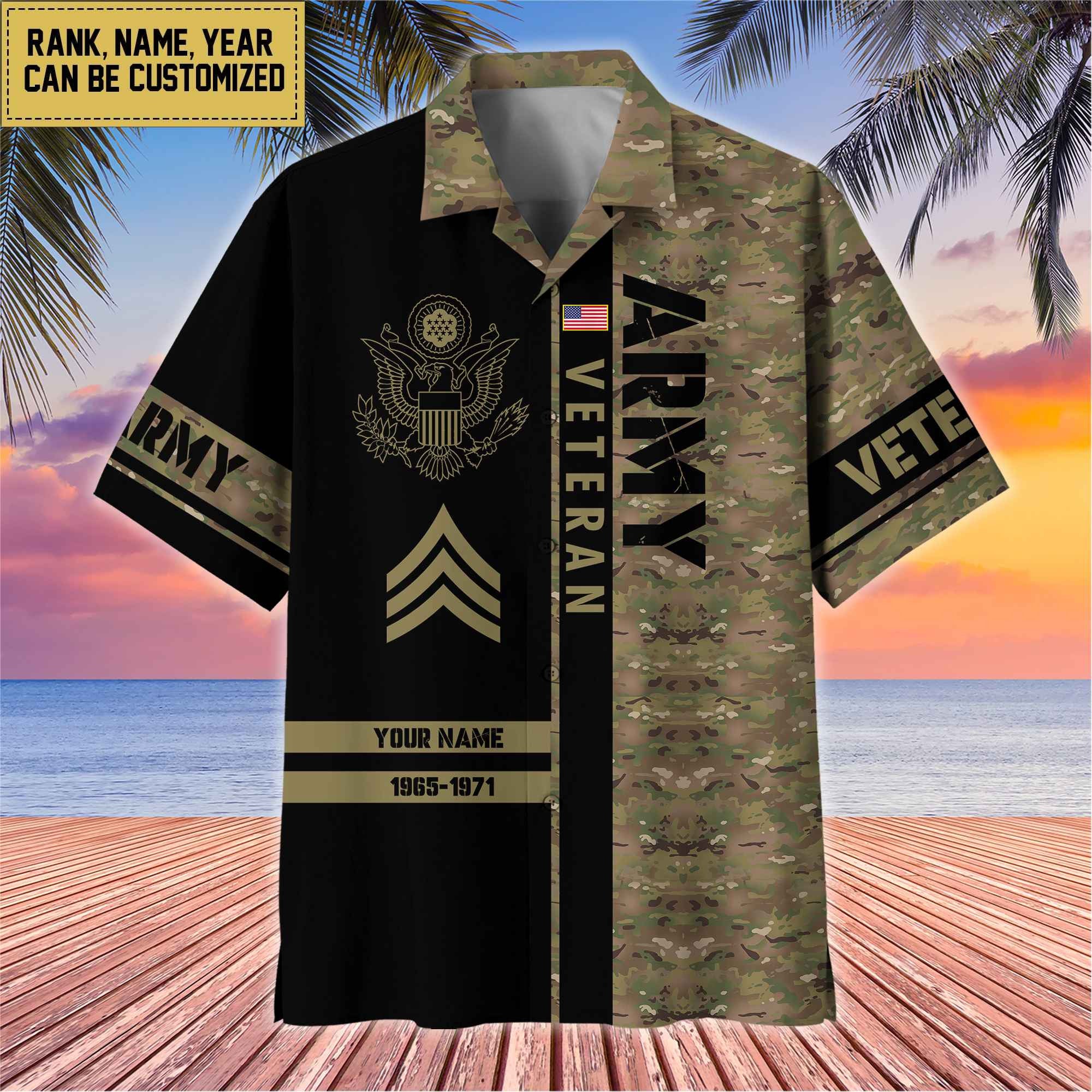 Premium Personalized US Veterans Hawaii Shirt, Gifts For Dad, For Husband Veteran