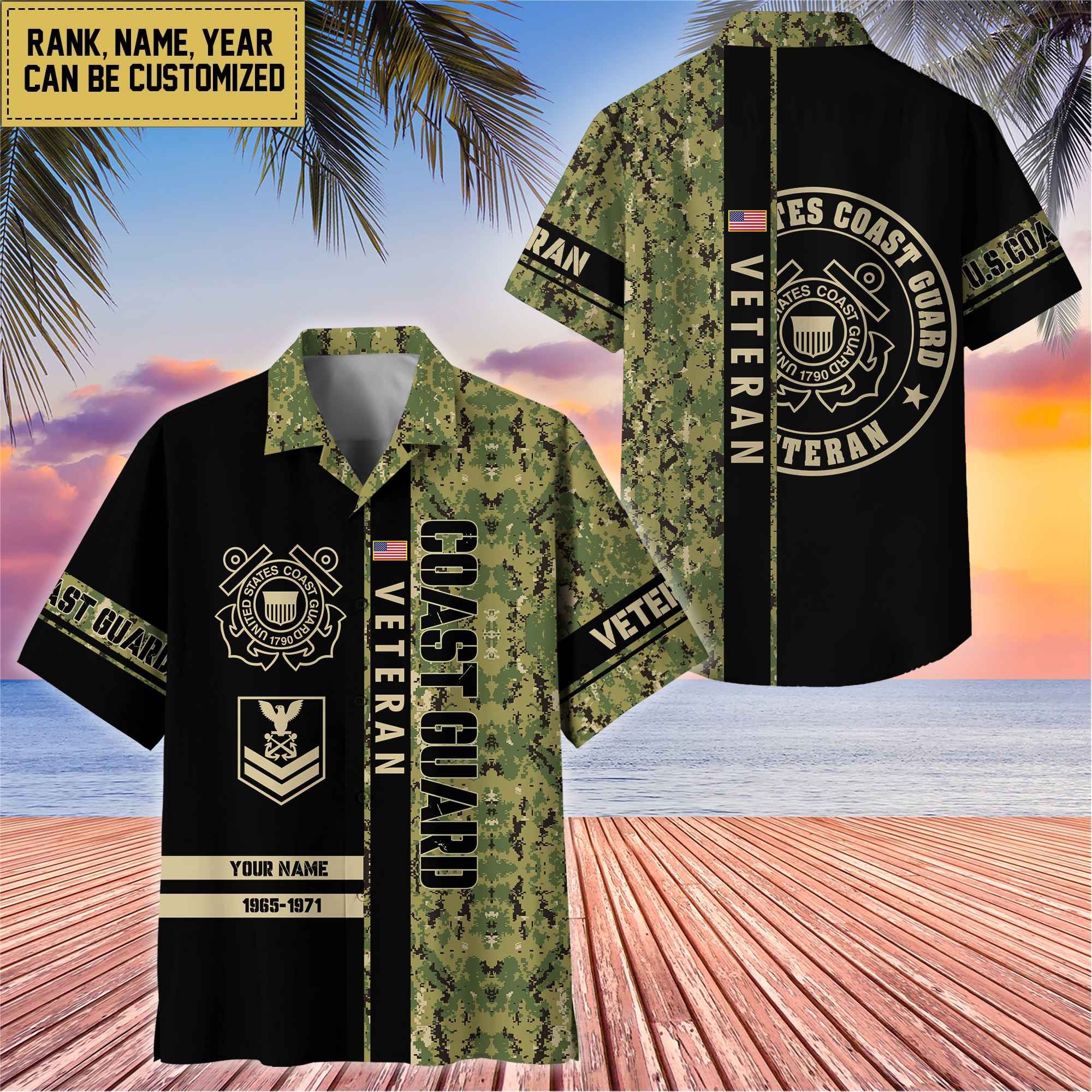 Premium Personalized US Veterans Hawaii Shirt, Gifts For Dad, For Husband Veteran
