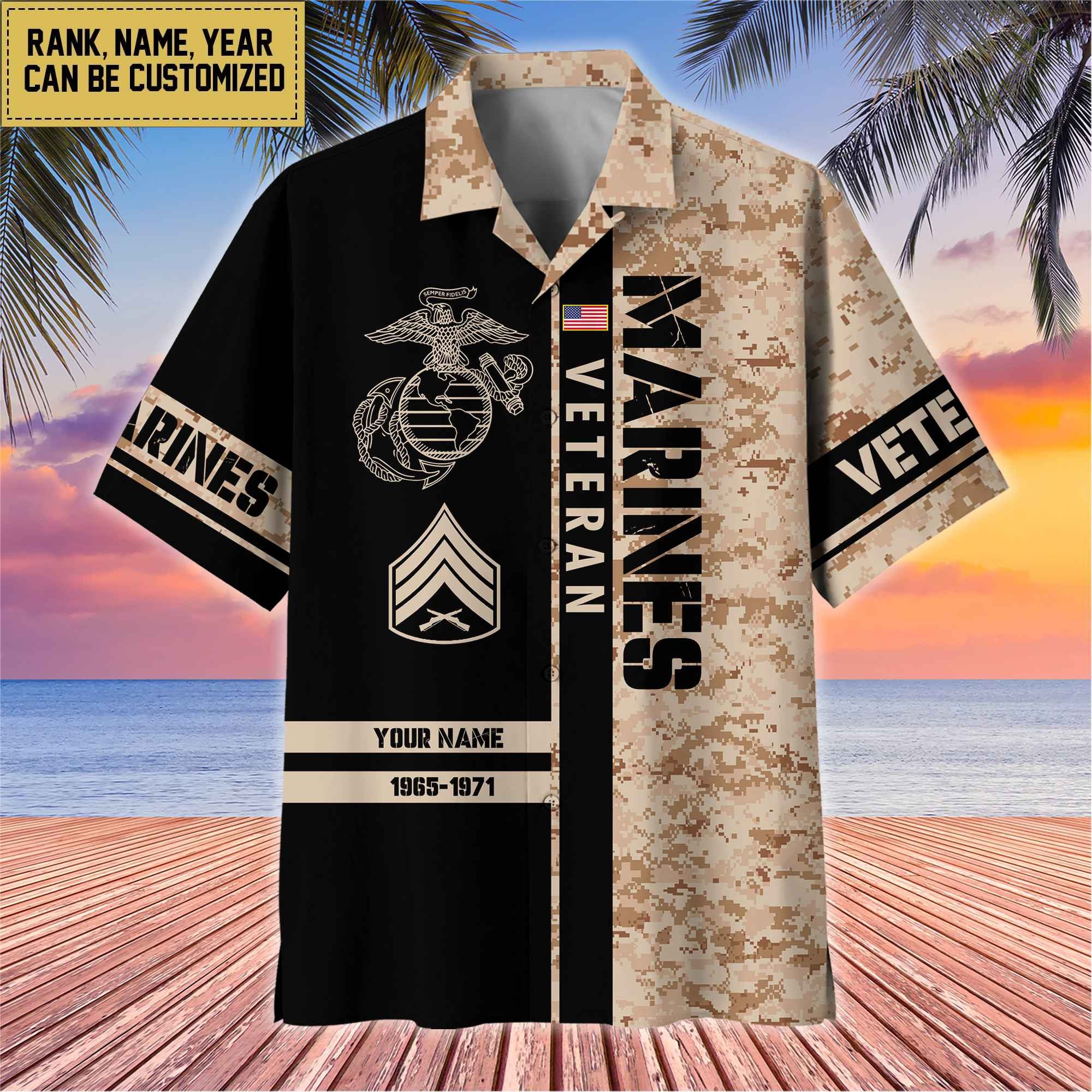 Premium Personalized US Veterans Hawaii Shirt, Gifts For Dad, For Husband Veteran