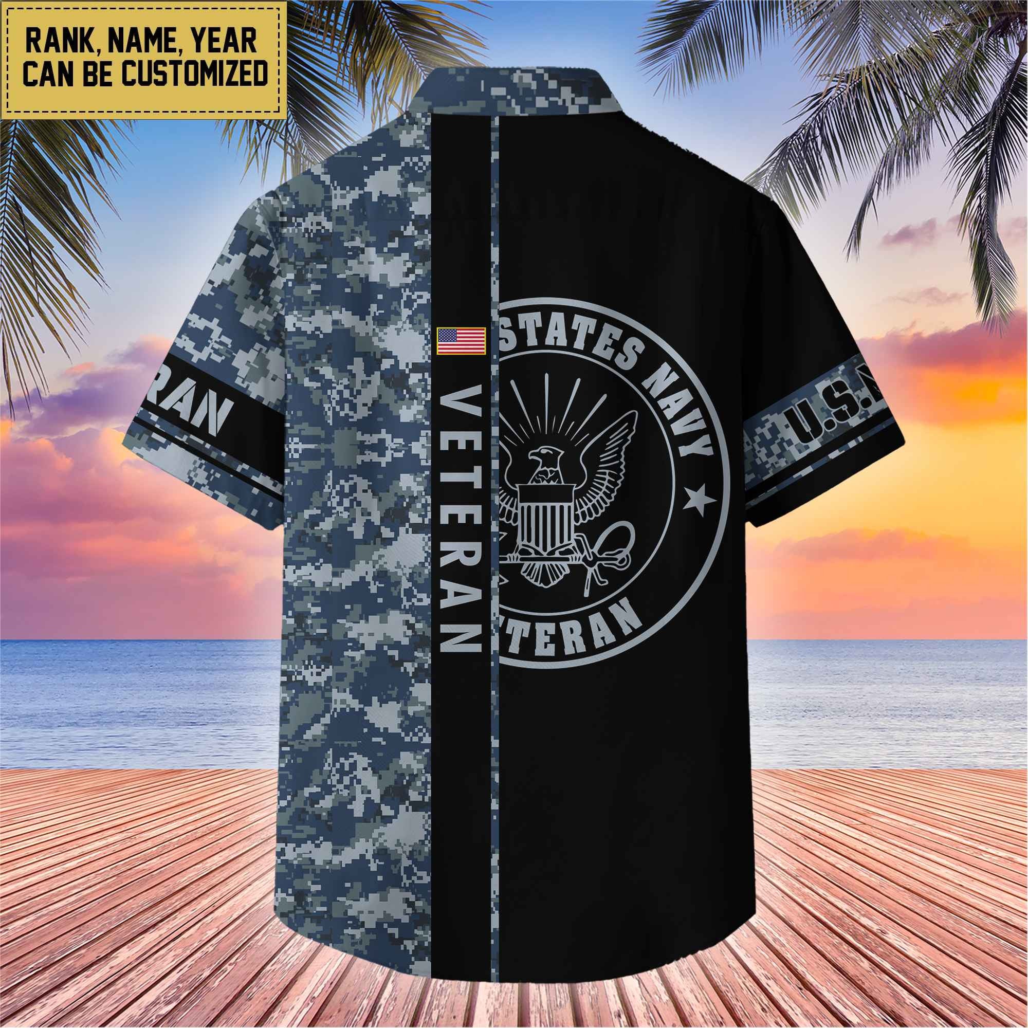 Premium Personalized US Veterans Hawaii Shirt, Gifts For Dad, For Husband Veteran