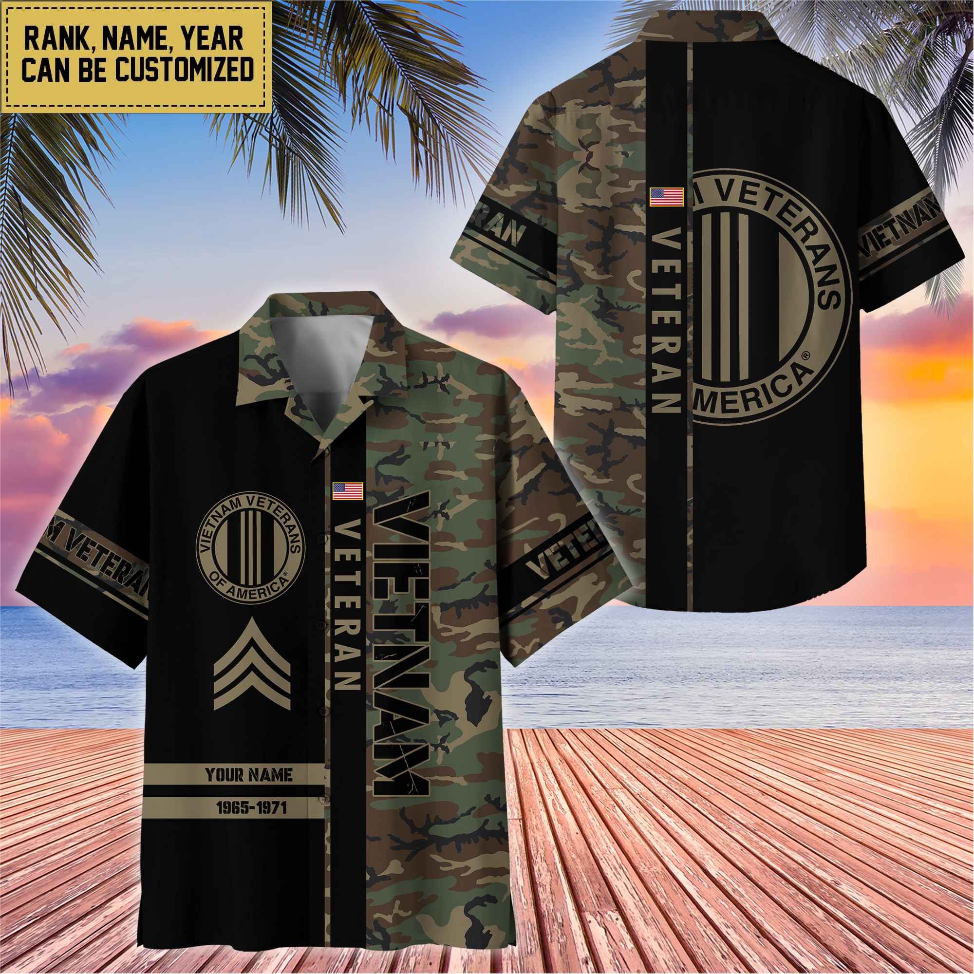 Premium Personalized US Veterans Hawaii Shirt, Gifts For Dad, For Husband Veteran