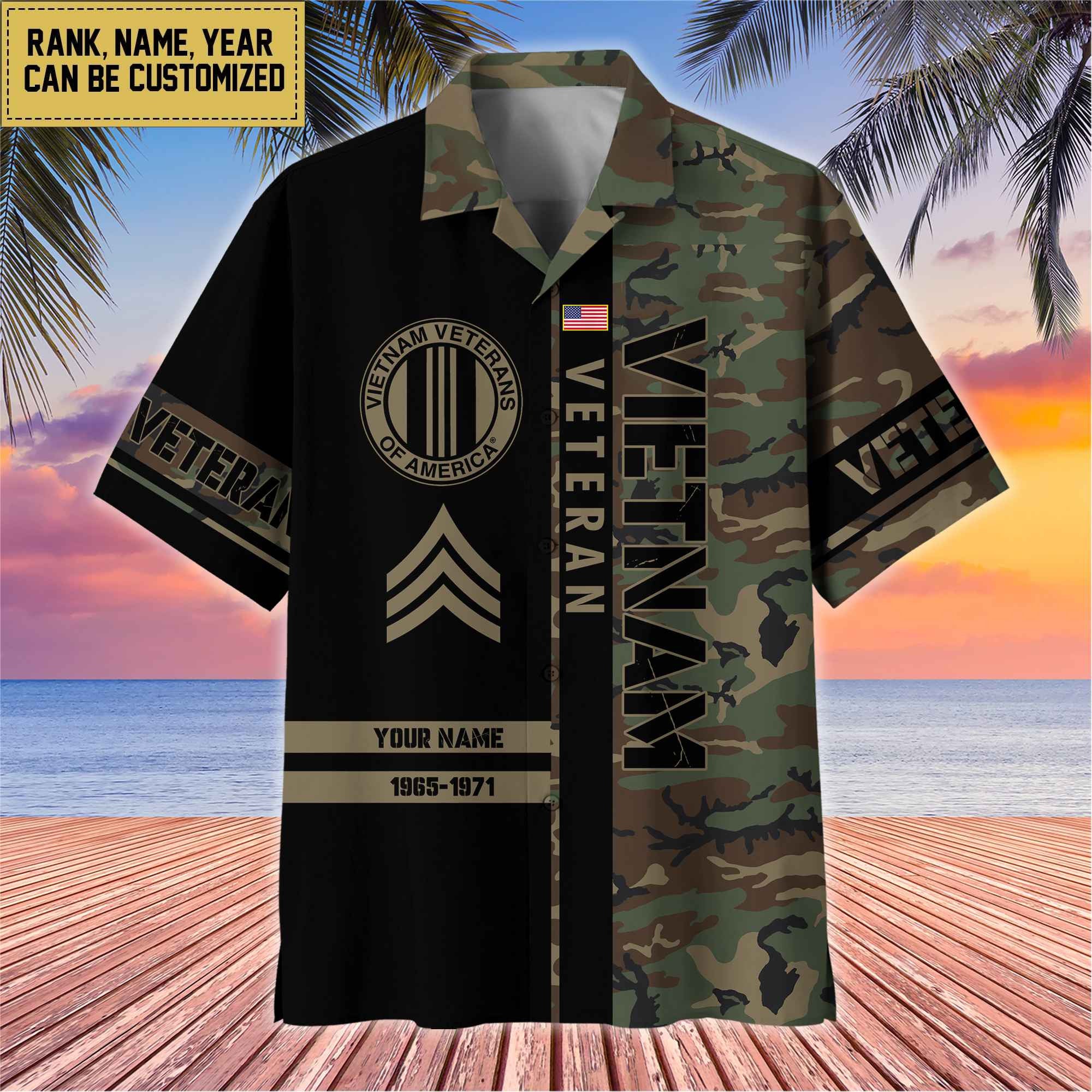 Premium Personalized US Veterans Hawaii Shirt, Gifts For Dad, For Husband Veteran