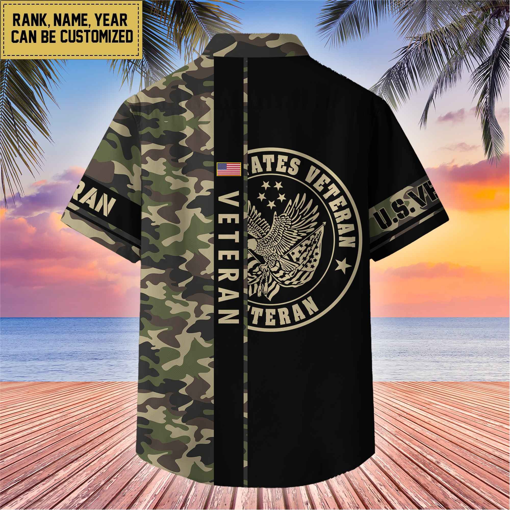 Premium Personalized US Veterans Hawaii Shirt, Gifts For Dad, For Husband Veteran