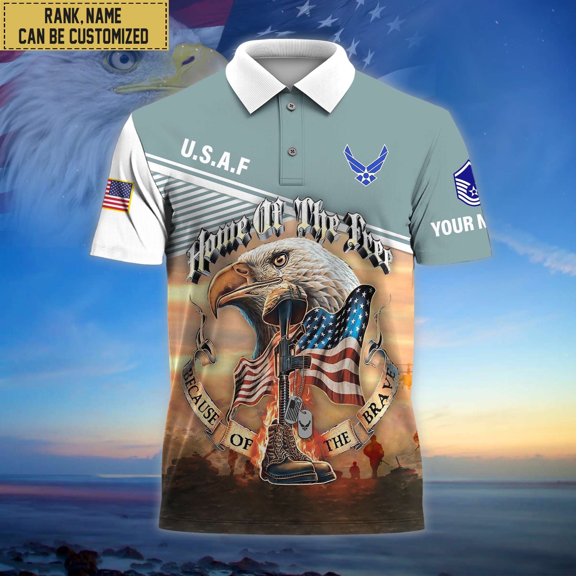 Premium Personalized US Veterans Polo Shirt, Gifts For Independence Day, Veterans Day