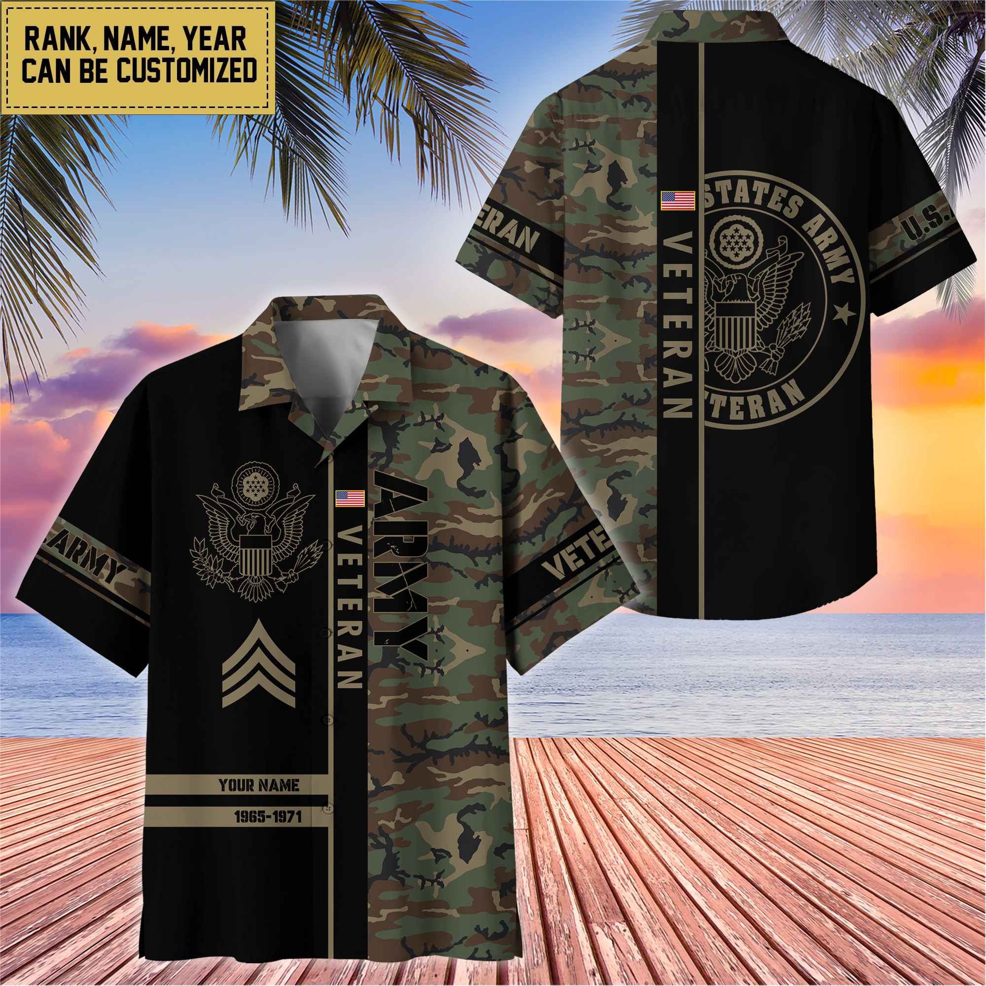 Premium Personalized US Veterans Hawaii Shirt, Gifts For Dad, For Husband Veteran