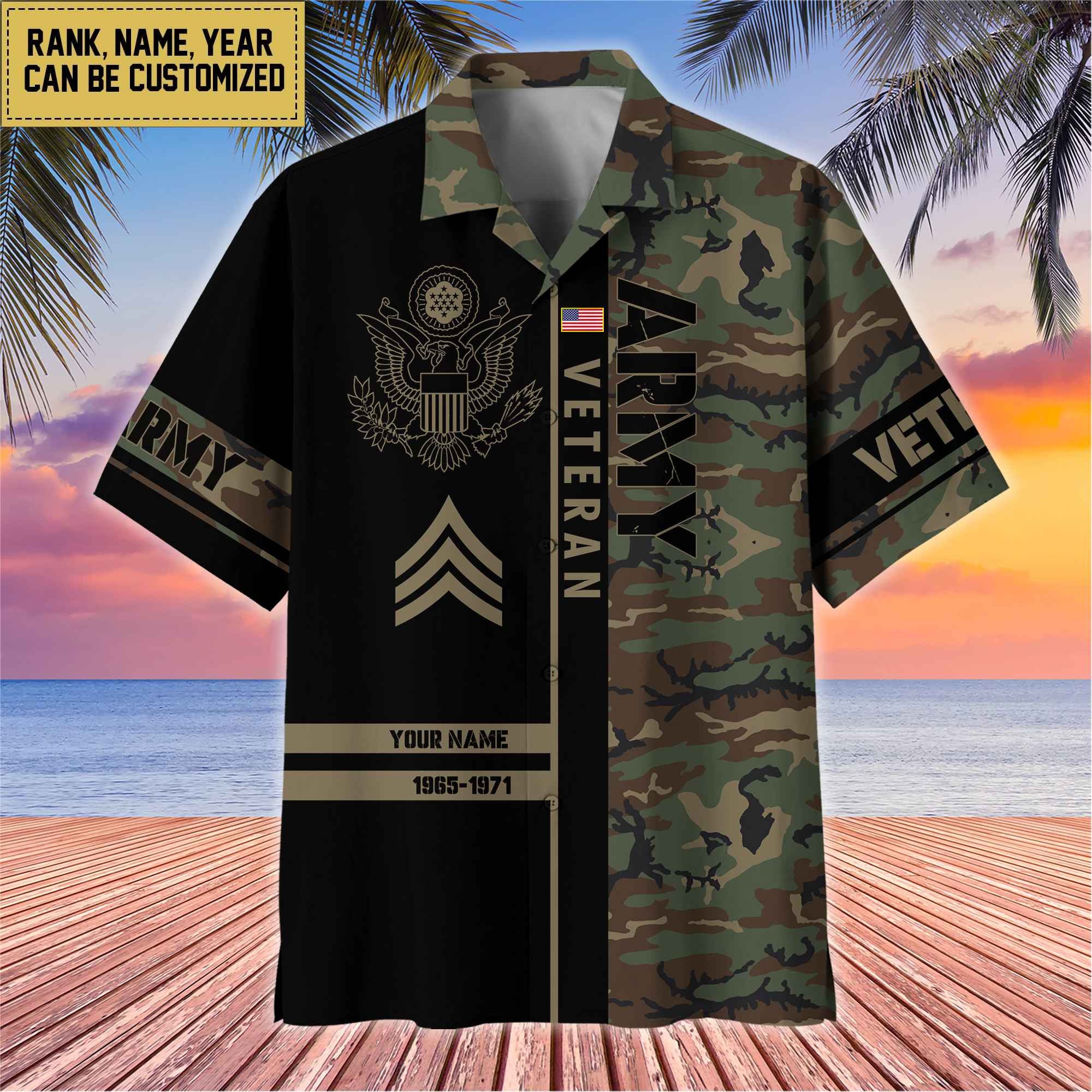 Premium Personalized US Veterans Hawaii Shirt, Gifts For Dad, For Husband Veteran
