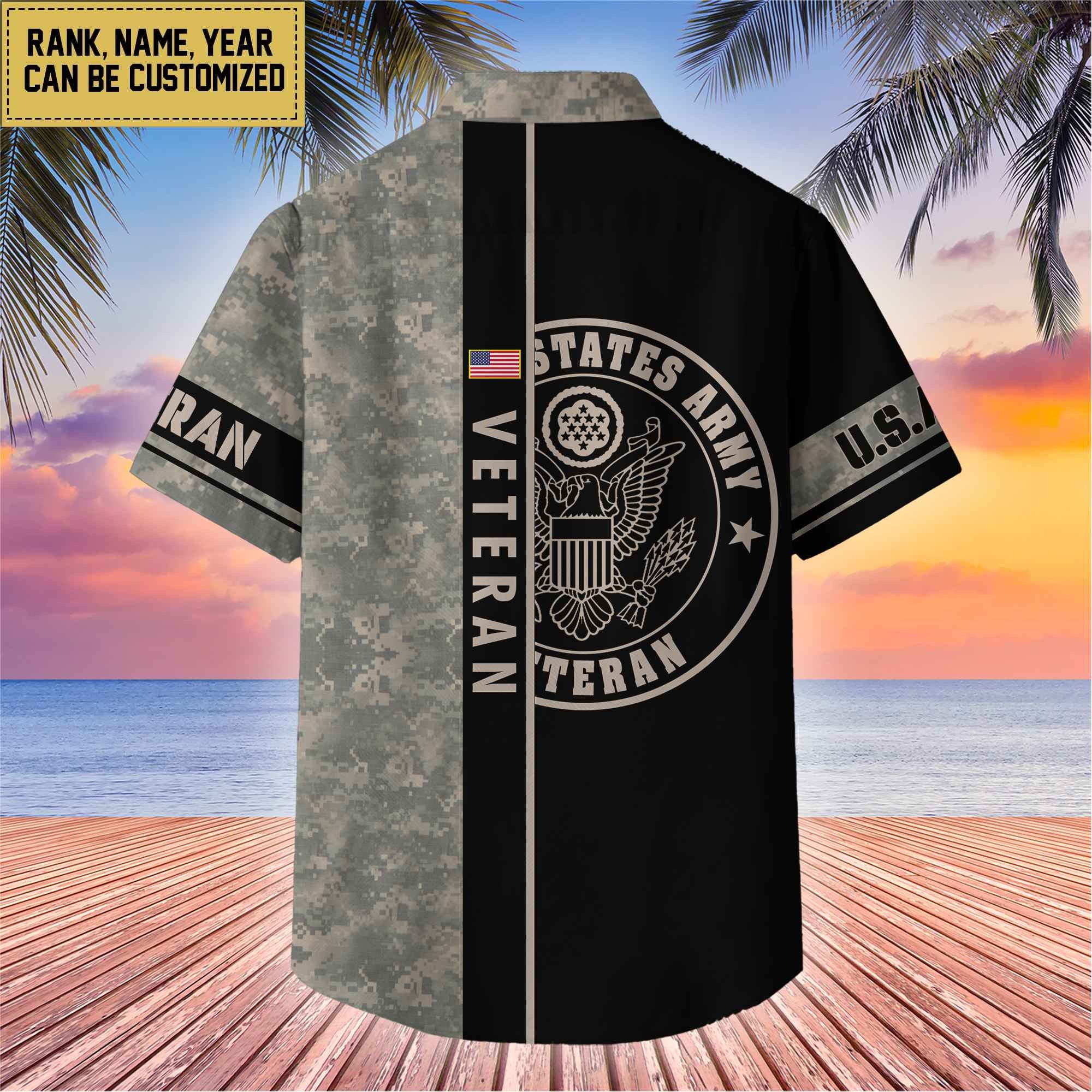 Premium Personalized US Veterans Hawaii Shirt, Gifts For Dad, For Husband Veteran