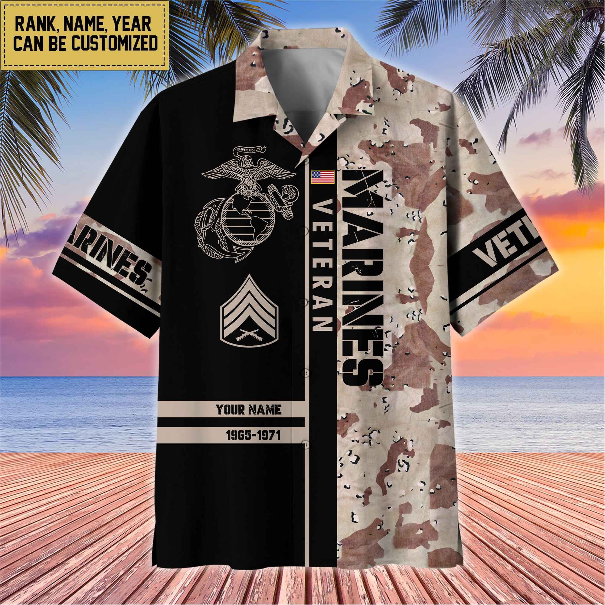Premium Personalized US Veterans Hawaii Shirt, Gifts For Dad, For Husband Veteran