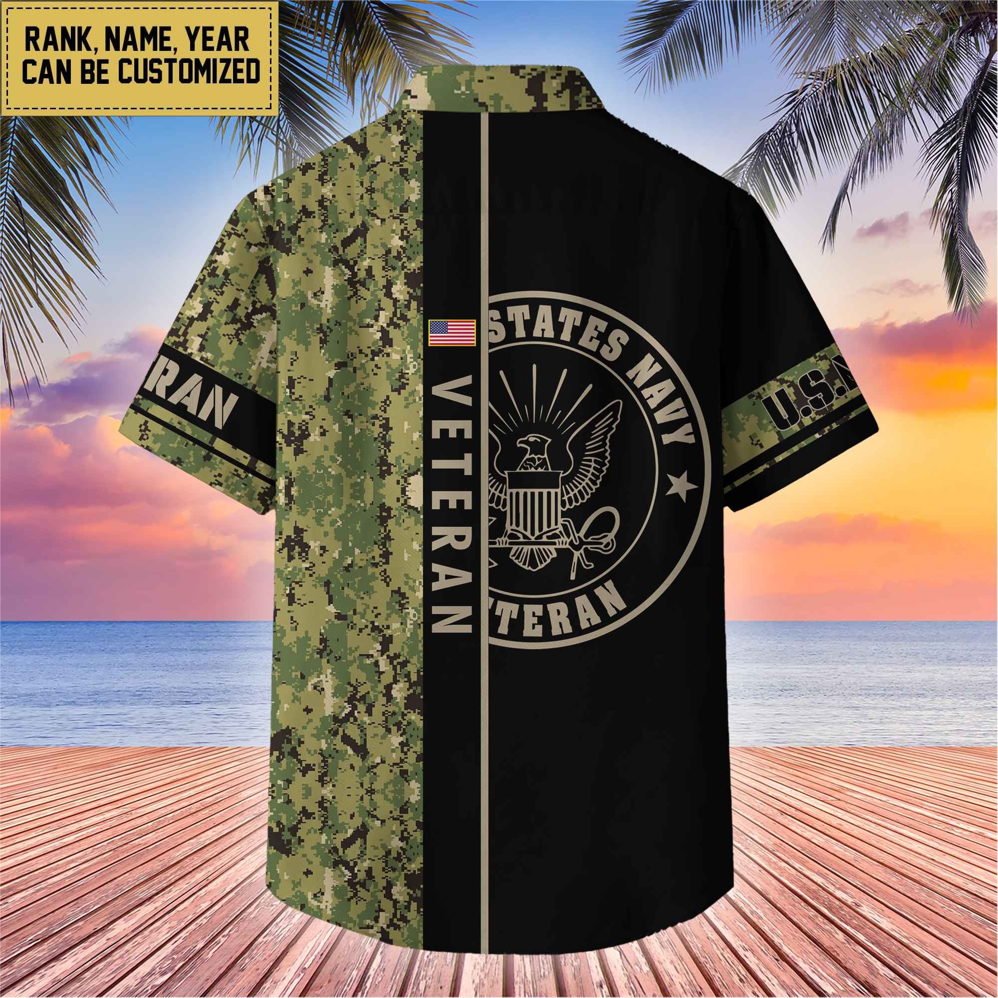 Premium Personalized US Veterans Hawaii Shirt, Gifts For Dad, For Husband Veteran
