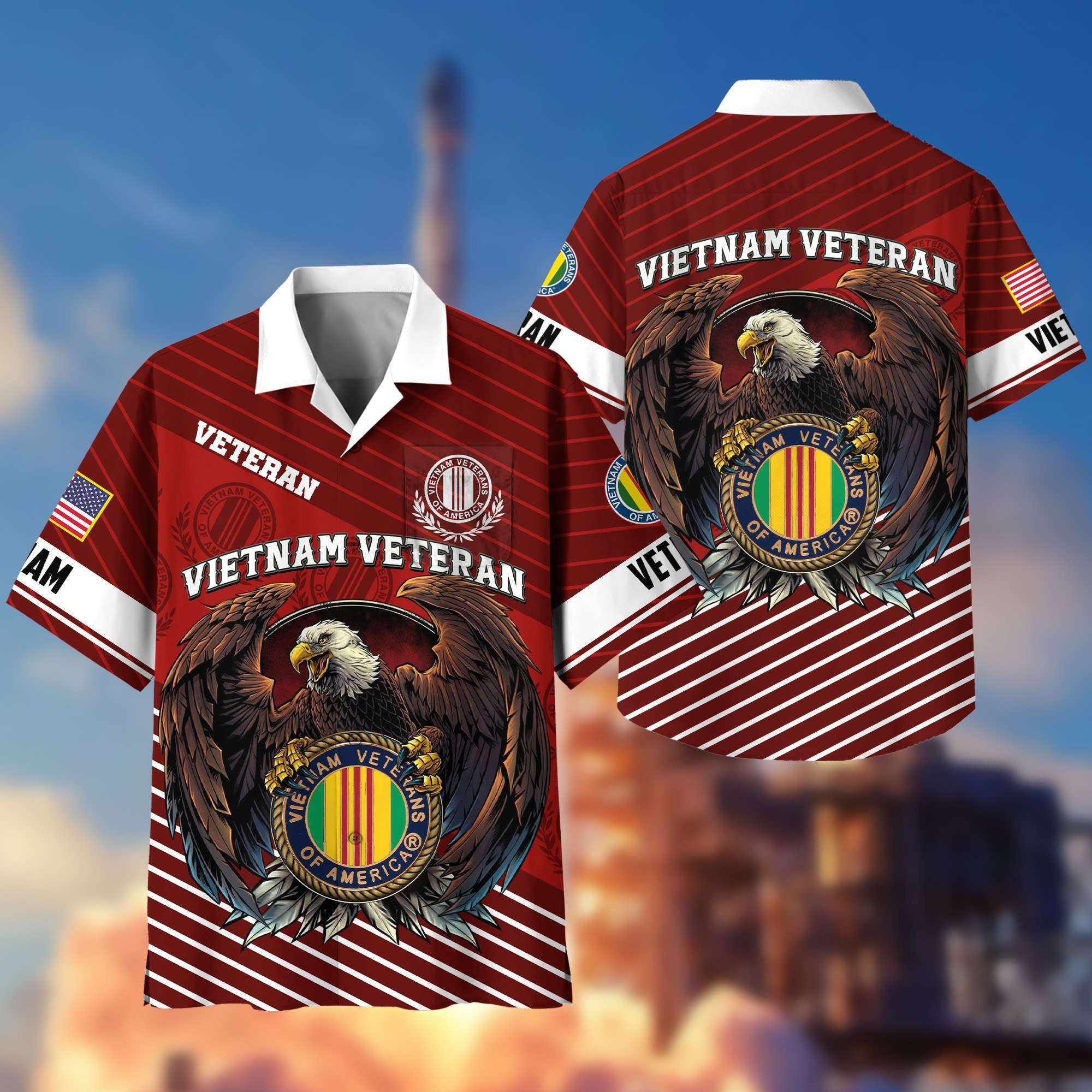 Premium US Veterans Hawaiian Shirt With Pocket, Gifts For Independence Day, Father's Day, Veterans Day, Gifts For Dad, Gifts For Husband Veteran
