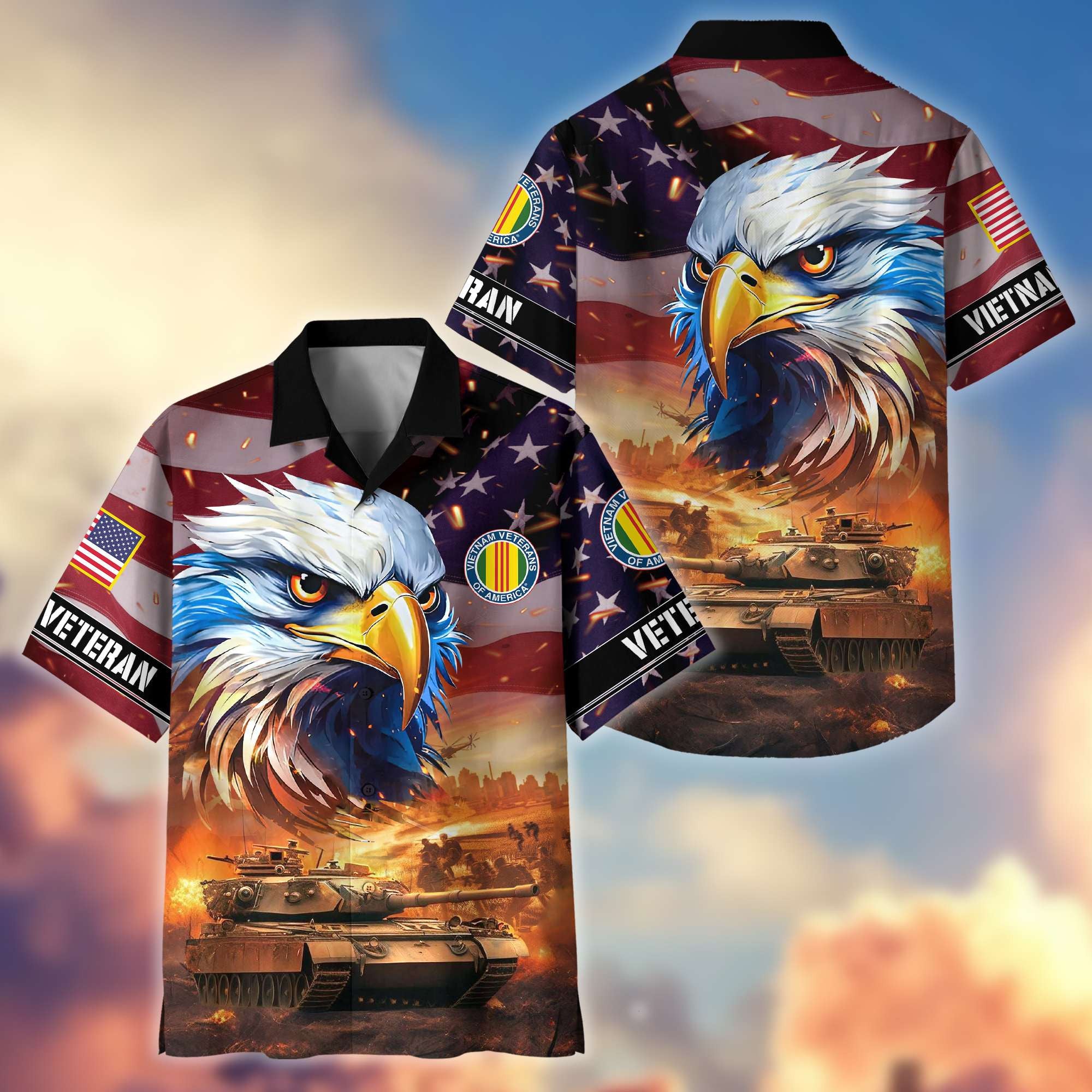 Premium Honoring All Who Served US Veterans Hawaiian Shirt
