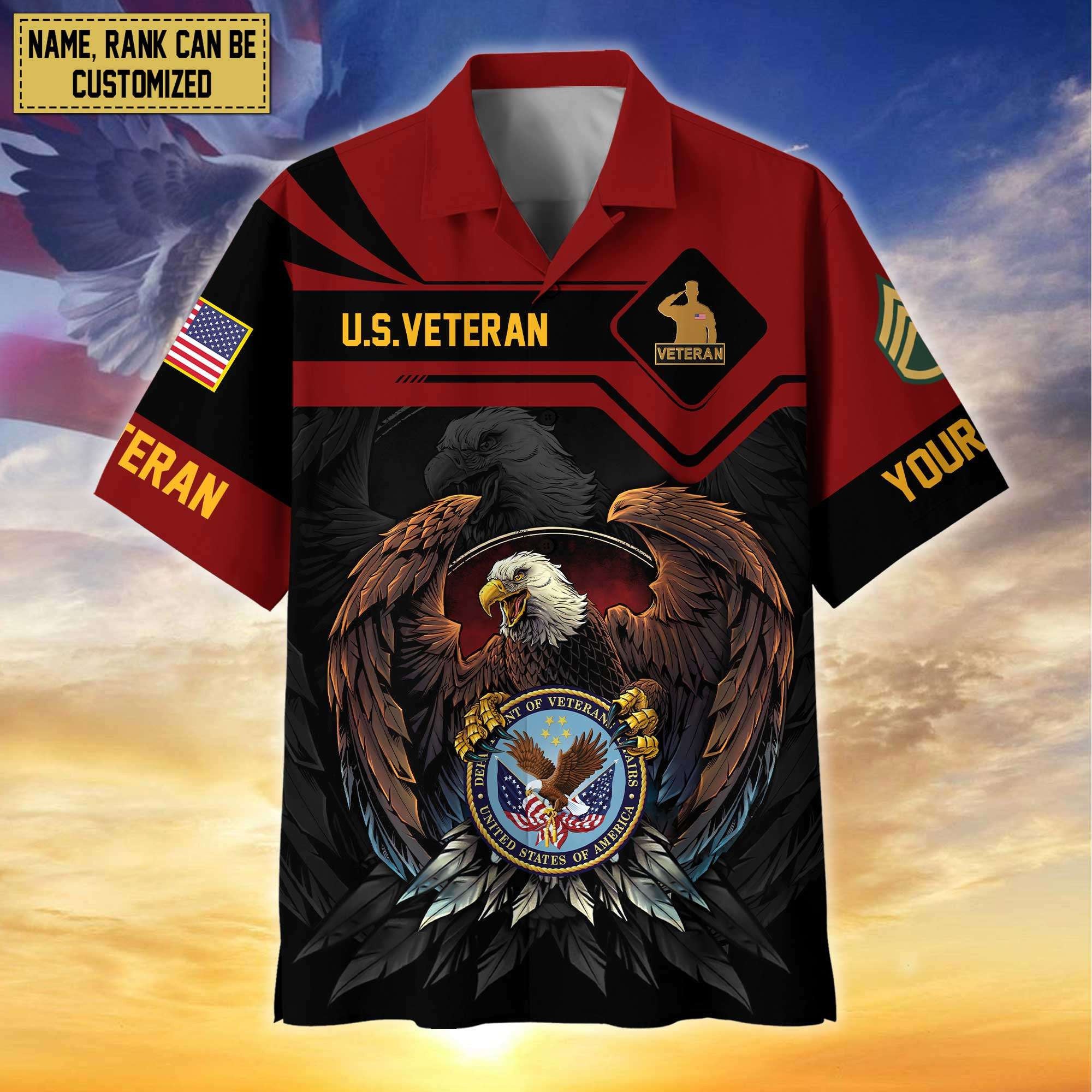 Premium Personalized Proudly Served US Veterans Hawaiian Shirt