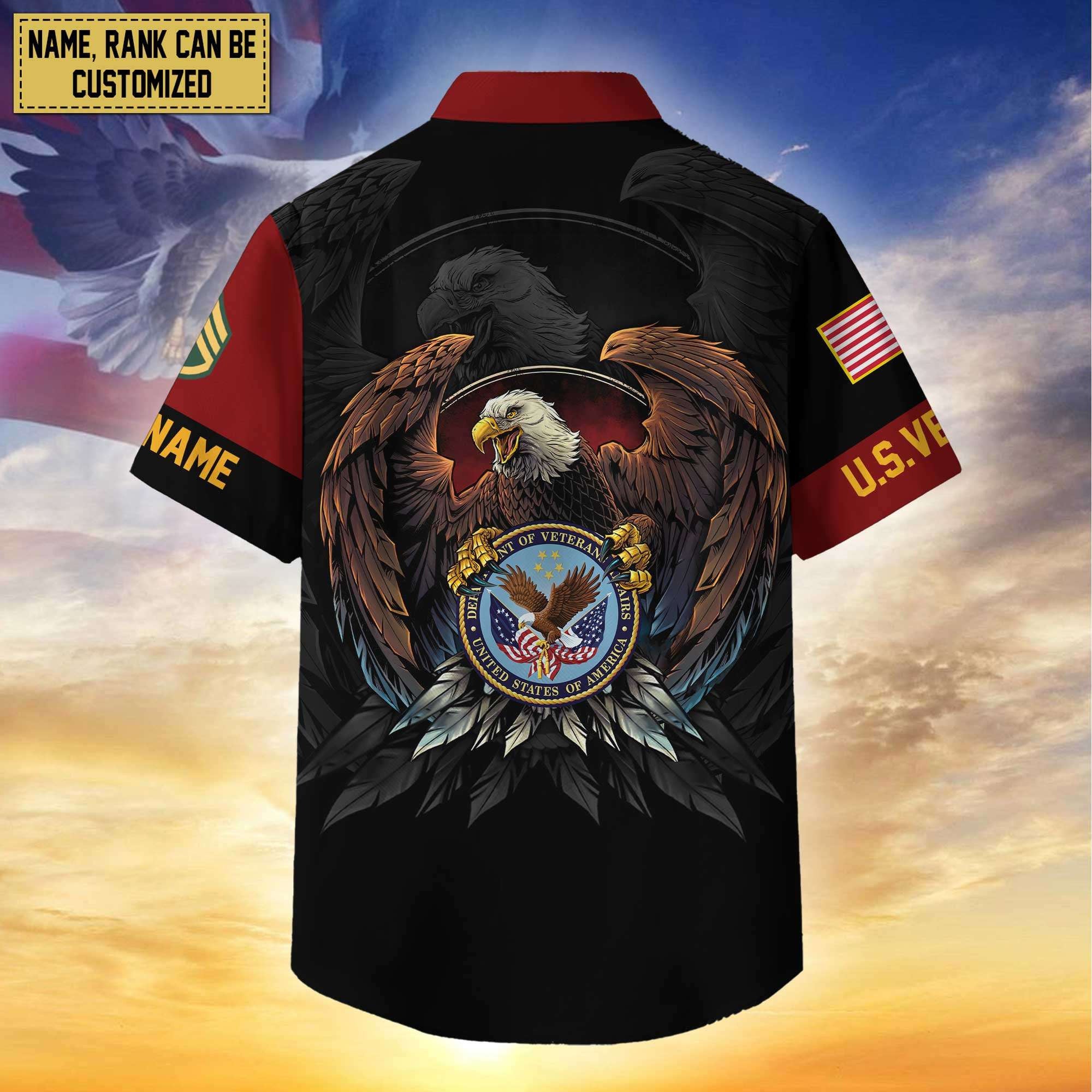 Premium Personalized Proudly Served US Veterans Hawaiian Shirt