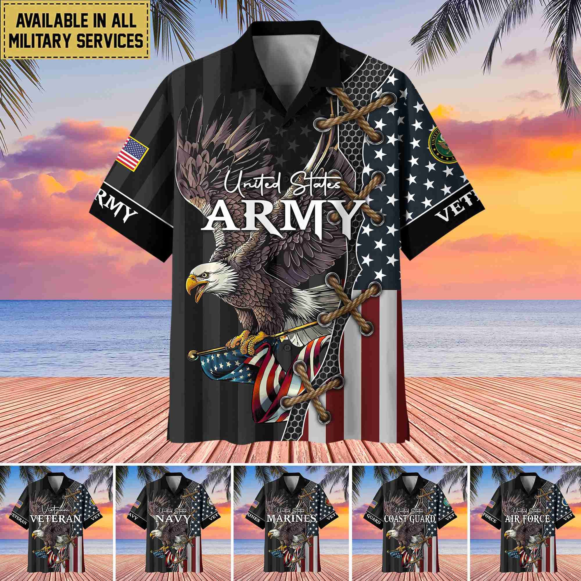 Premium US Veterans Hawaiian Shirt, Gifts For Veterans Day, Father's Day
