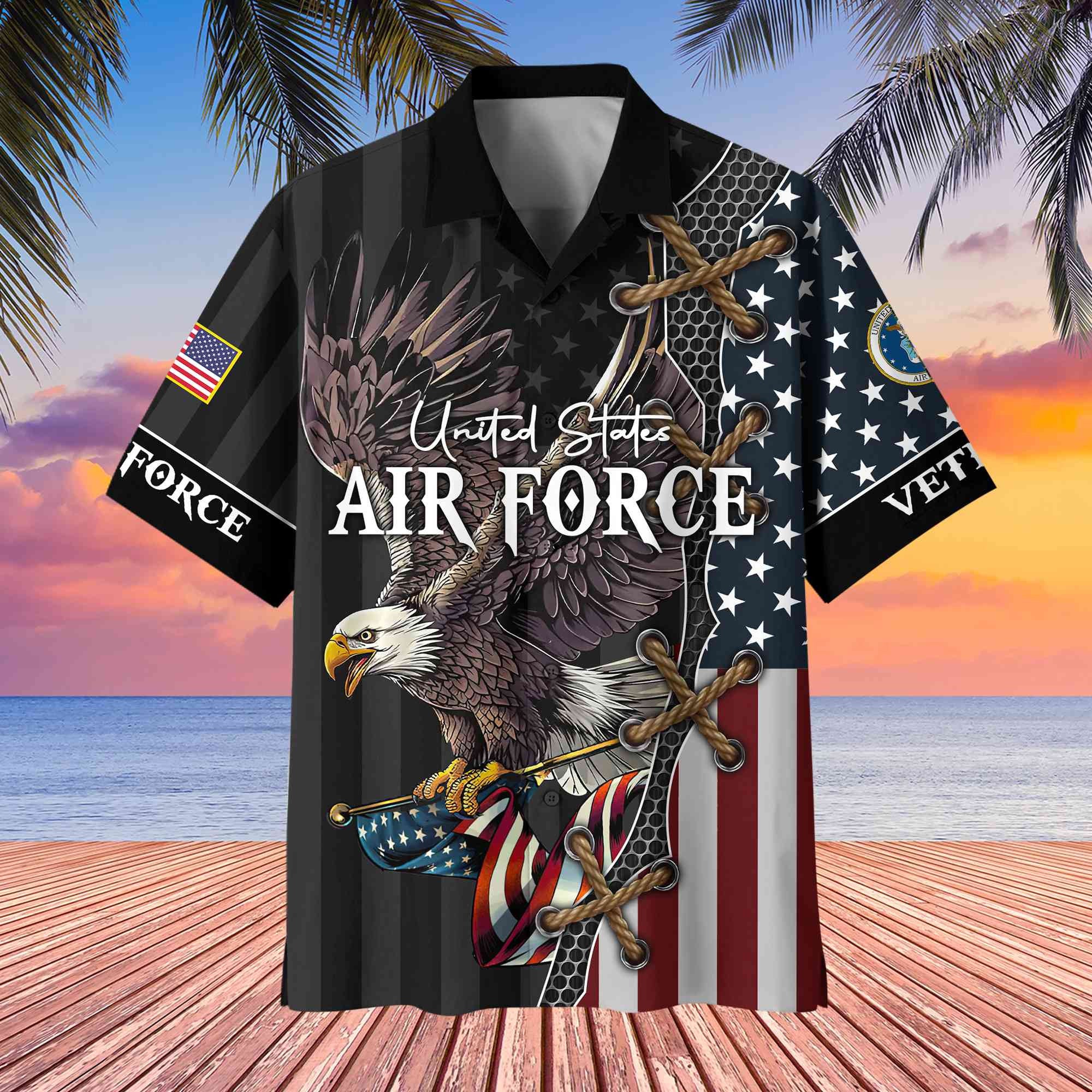 Premium US Veterans Hawaiian Shirt, Gifts For Veterans Day, Father's Day
