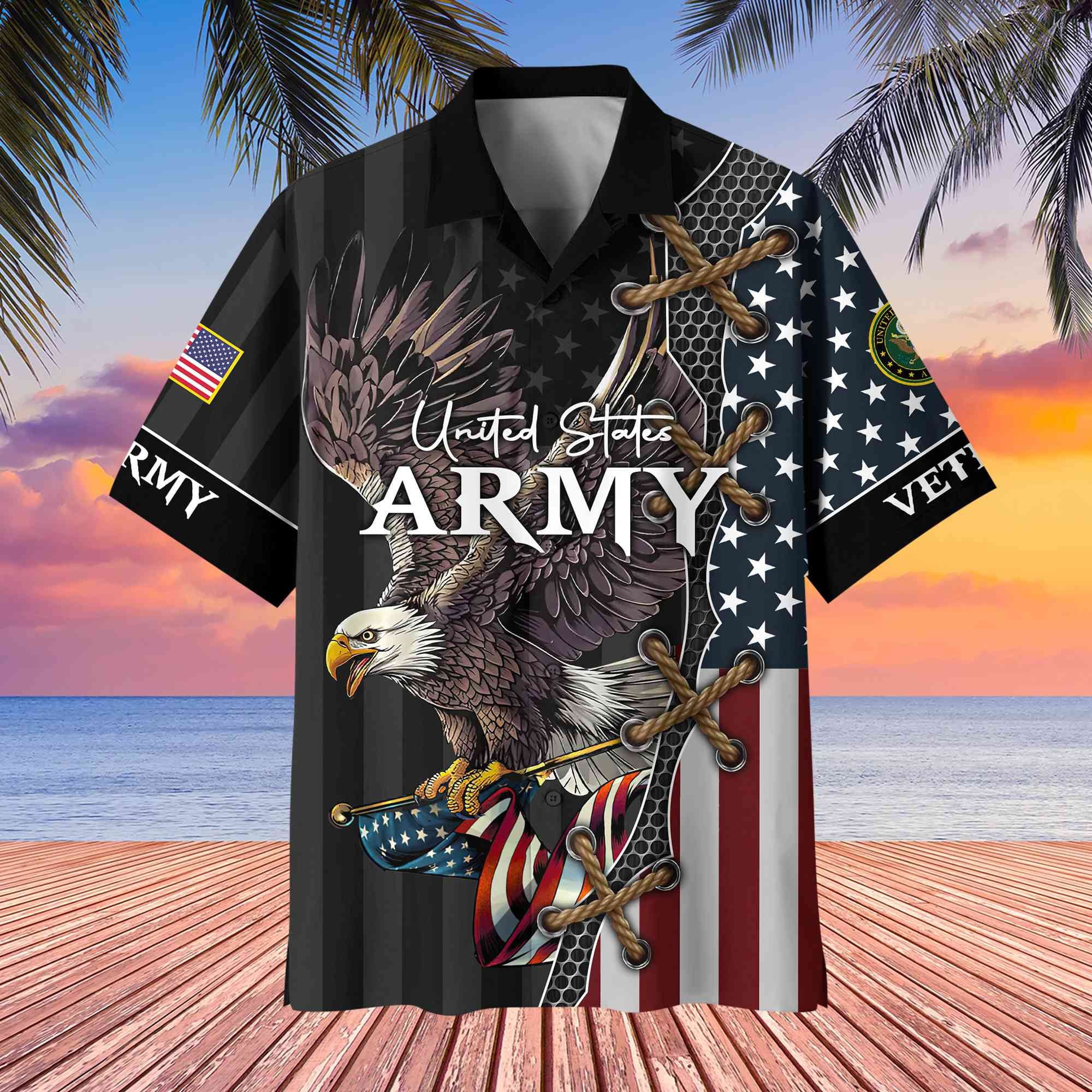 Premium US Veterans Hawaiian Shirt, Gifts For Veterans Day, Father's Day