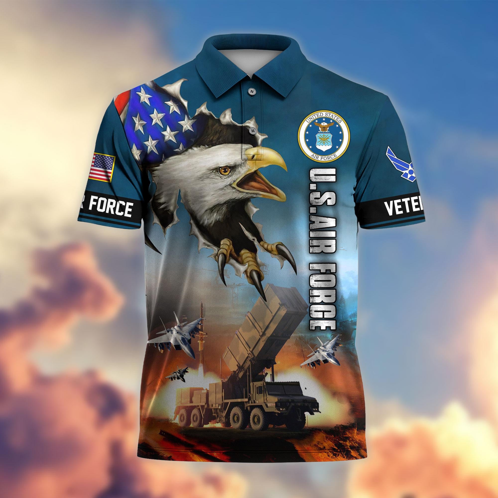 Premium US Veterans Polo Shirt, Gifts For Veterans Day, Gifts For Dad, Gifts For Husband Veteran