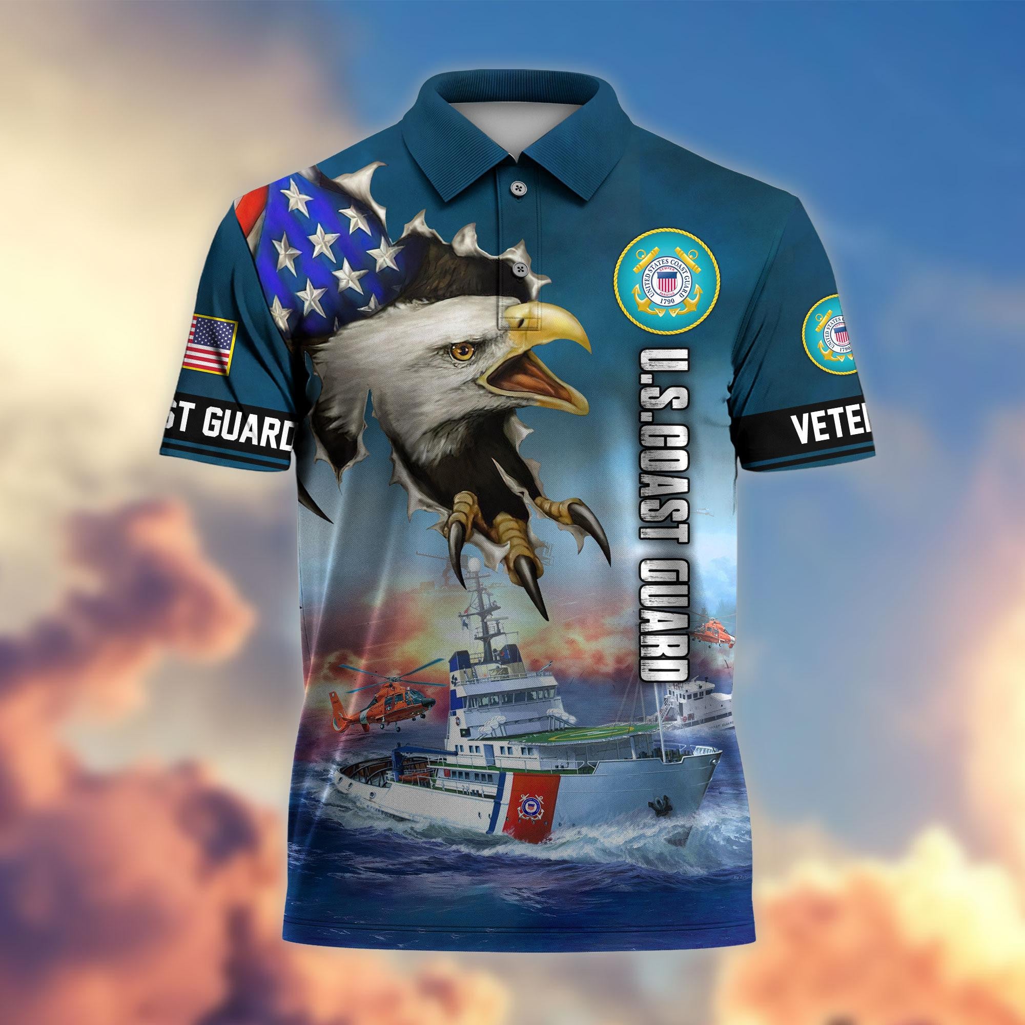 Premium US Veterans Polo Shirt, Gifts For Veterans Day, Gifts For Dad, Gifts For Husband Veteran