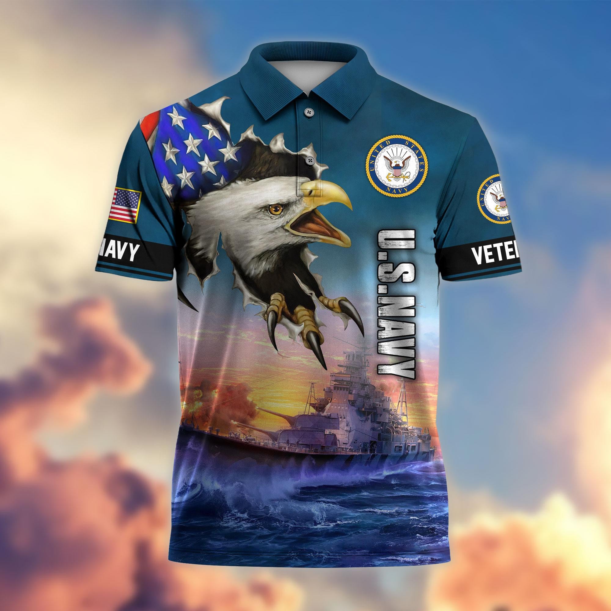 Premium US Veterans Polo Shirt, Gifts For Veterans Day, Gifts For Dad, Gifts For Husband Veteran