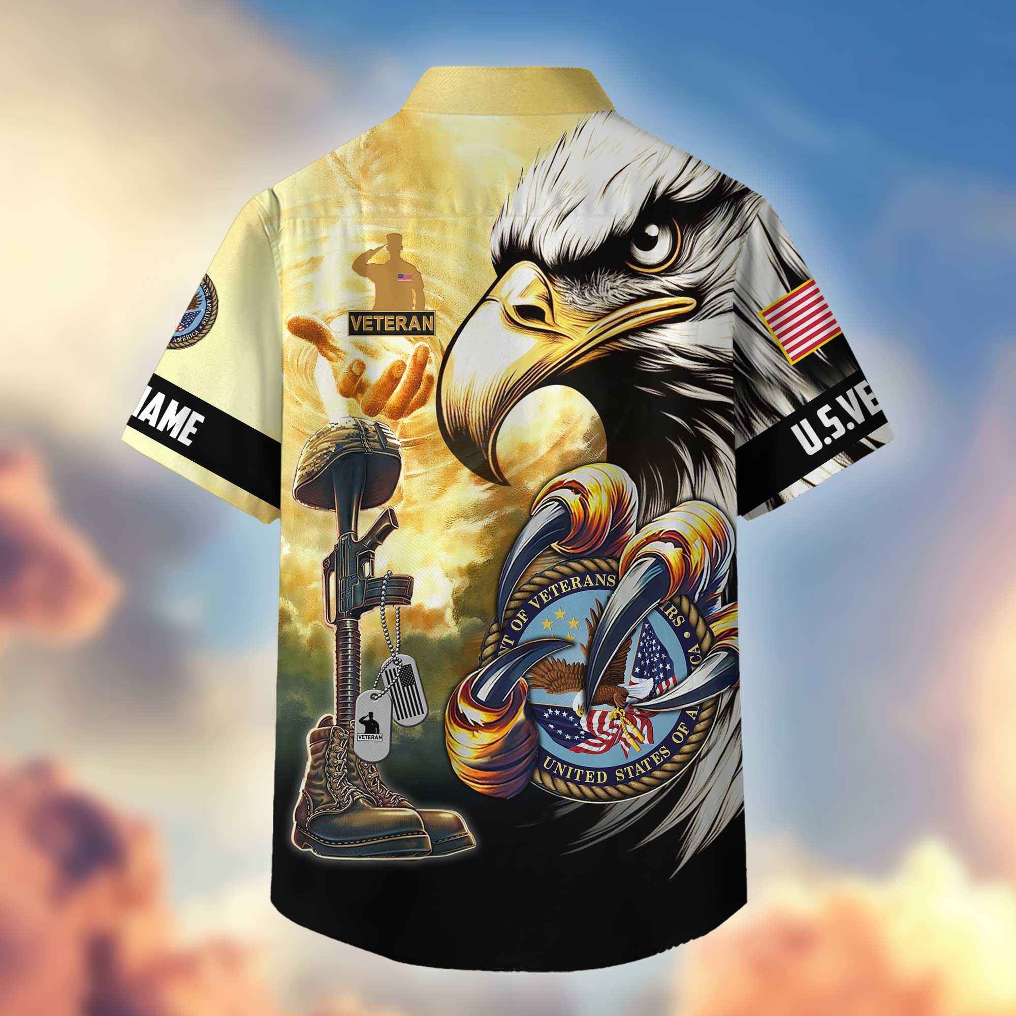 Premium Personalized Honoring All Who Served US Veterans Hawaiian Shirt