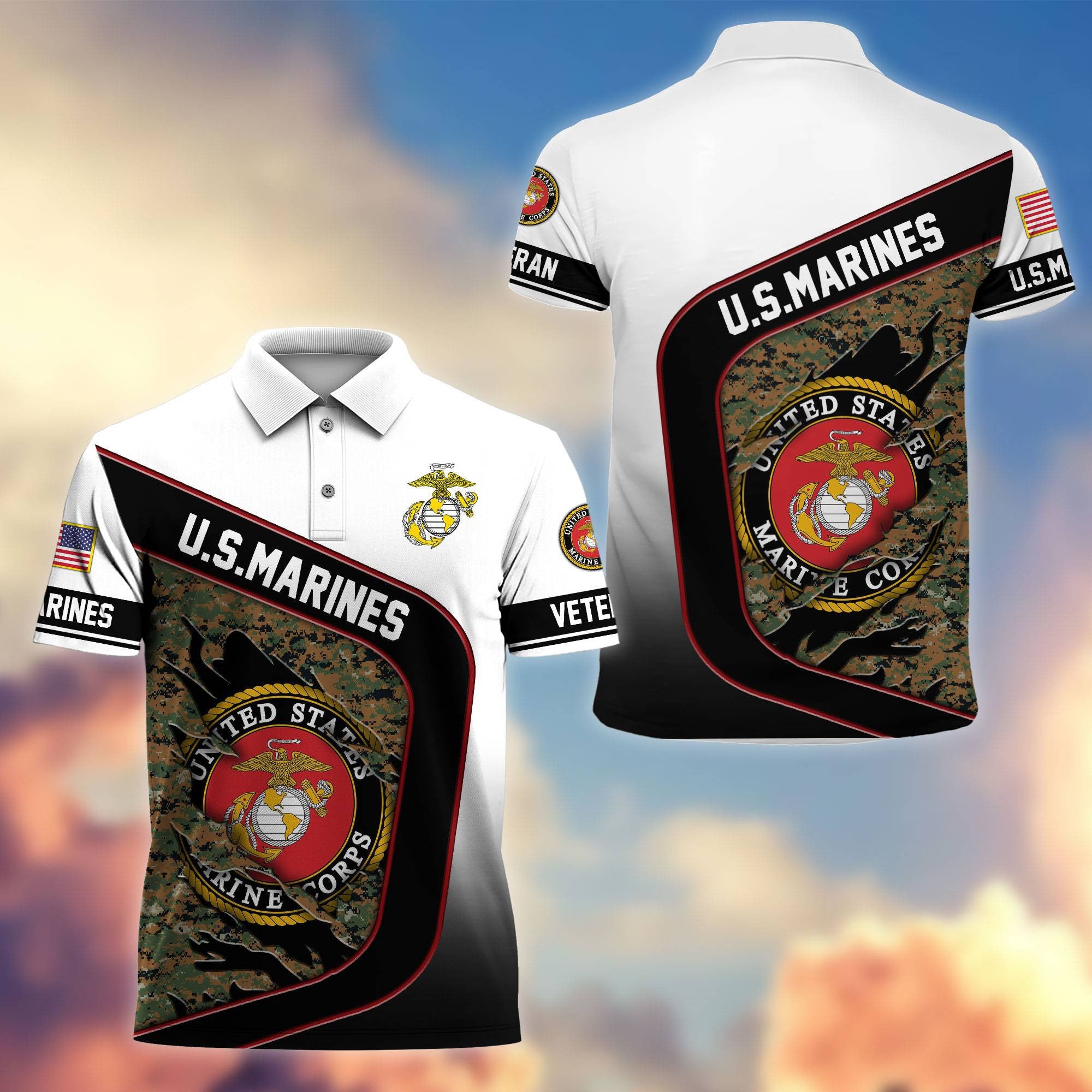 Premium US Veterans Polo Shirt, Gifts For Veterans Day, Gifts For Dad, Gifts For Husband Veteran